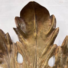 Pair of Large Brass Leaf Sconces