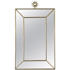 Pair of Large Brass Mirrors, Italy, 1980