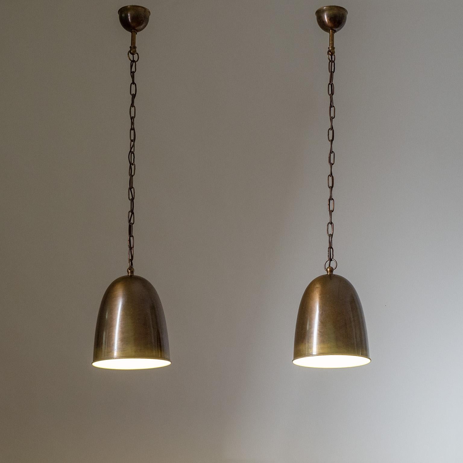 Pair of Large Brass Pendants, 1930s 1