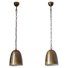 Pair of Large Brass Pendants, 1930s
