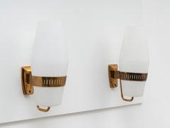 Pair of Large Brass Sconces by Stilnovo, Model 2078