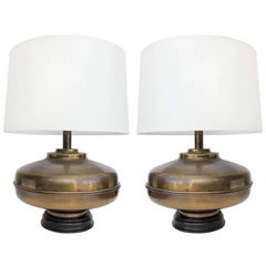 Pair of Large Brass Table Lamps