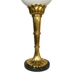 Pair of Large Brass Torchiere Table Lamps by Chapman
