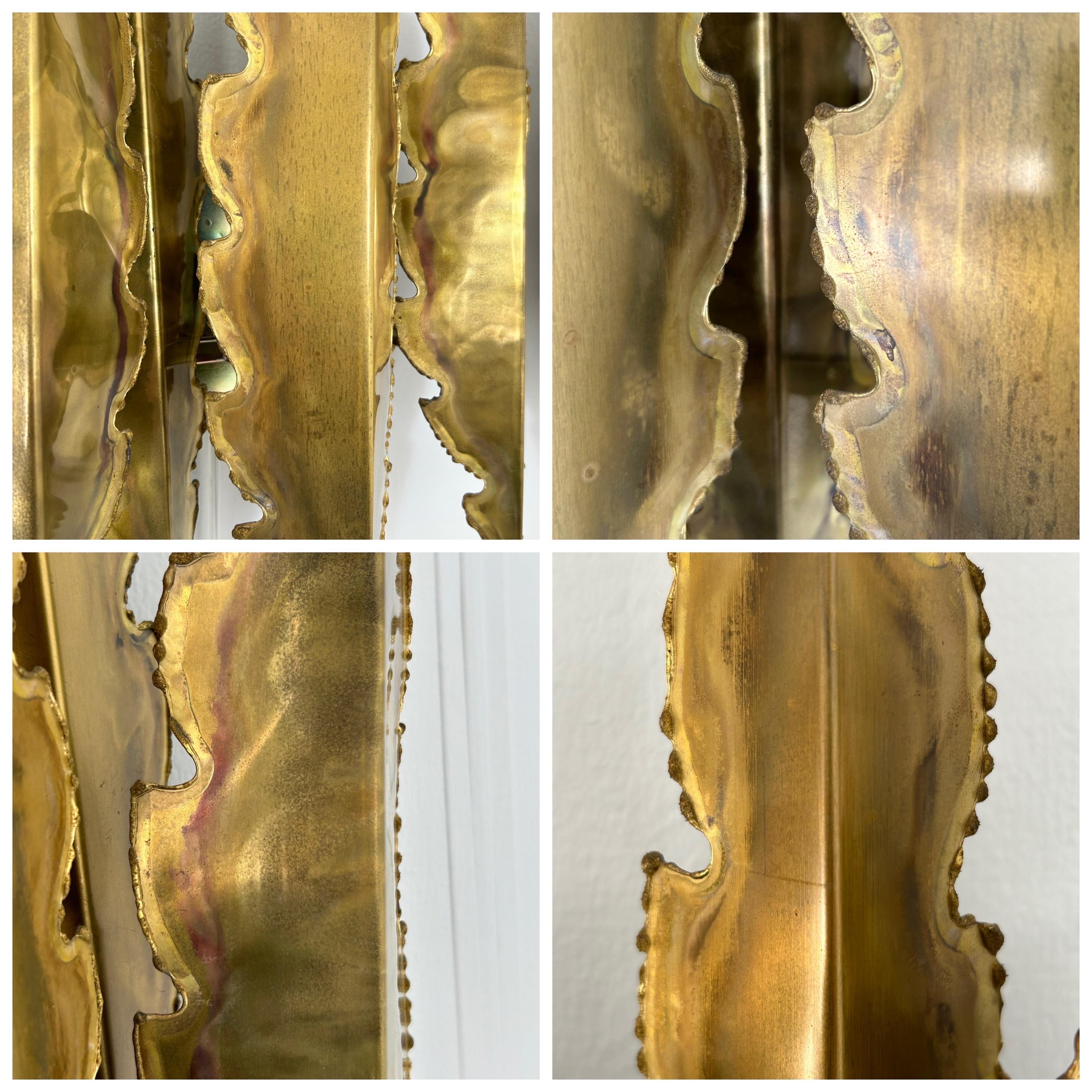 Pair of Large Brass Wall Lamps by Svend Aage Holm Sorensen, 1960s, Denmark For Sale 3