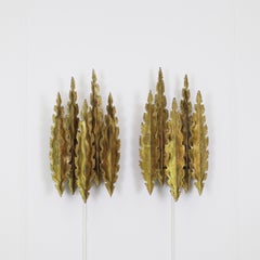 Pair of Large Brass Wall Lamps by Svend Aage Holm Sorensen, 1960s, Denmark