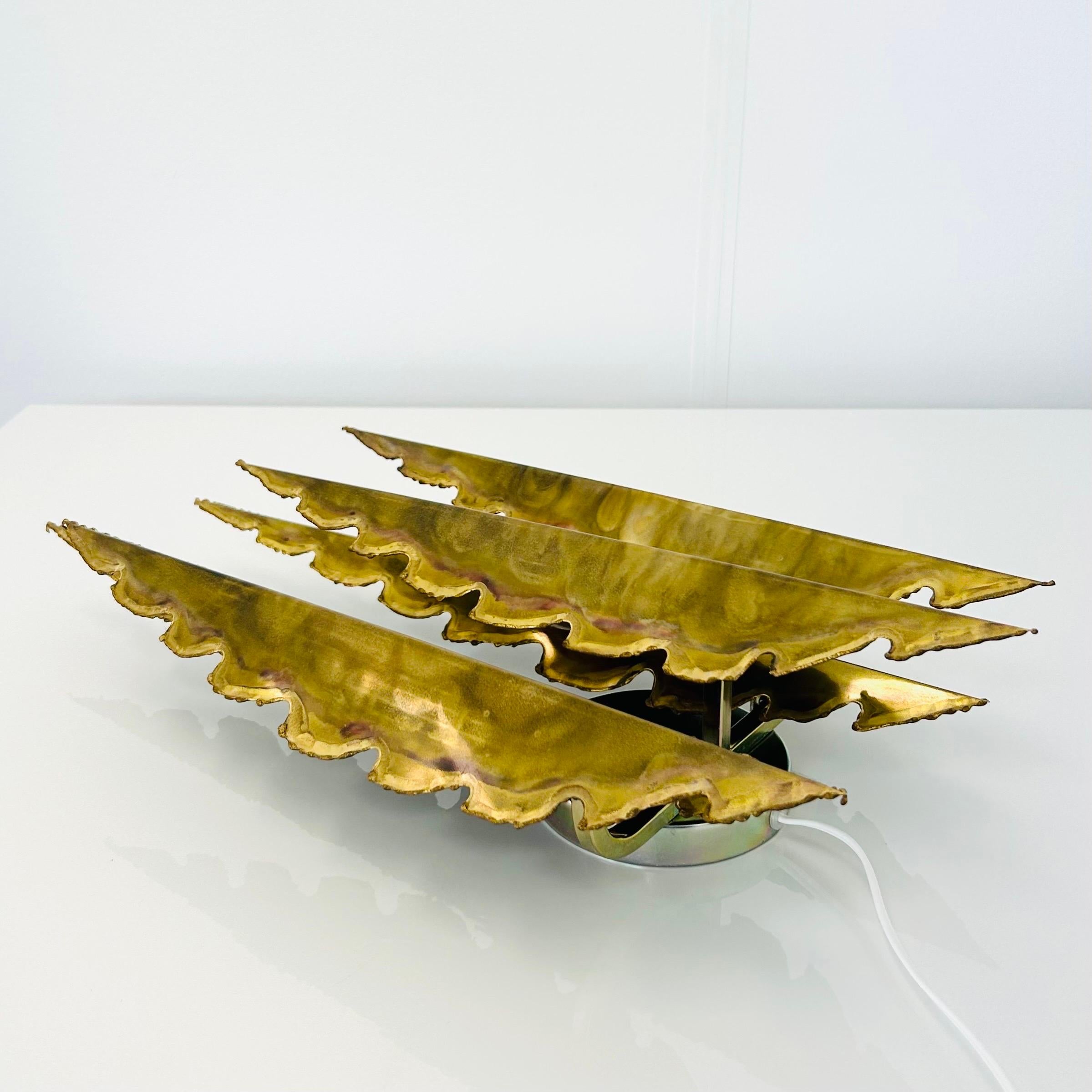 Metal Pair of Large Brass Wall Lamps by Svend Aage Holm Sorensen, 1960s, Denmark