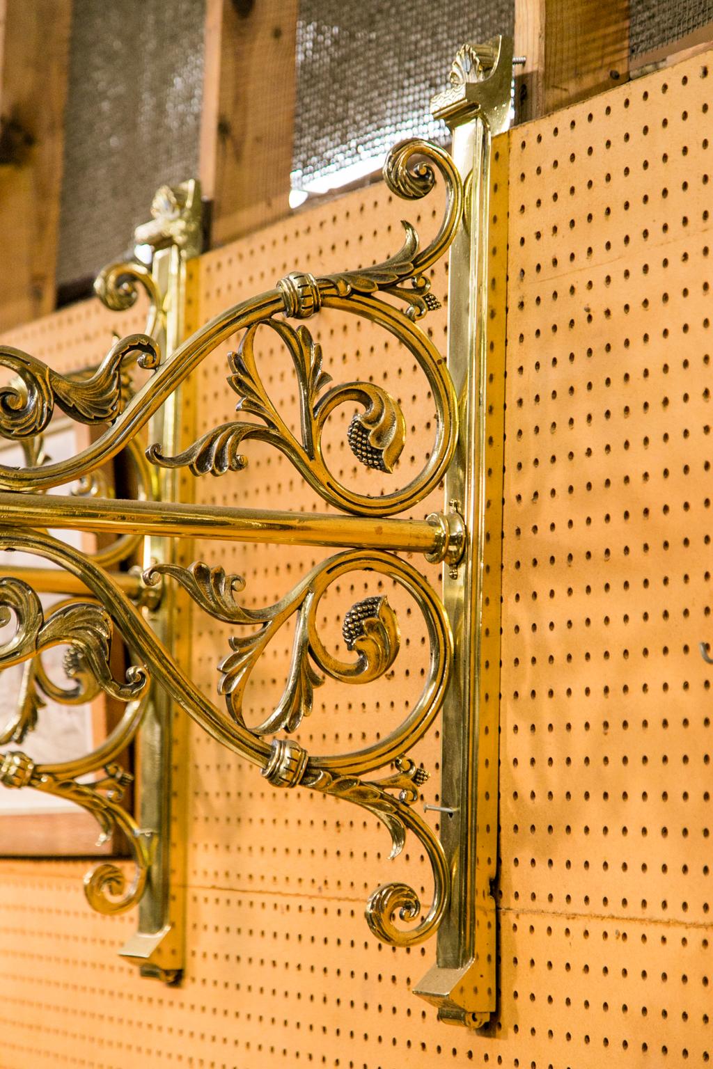 English Pair of Large Brass Wall Sconces