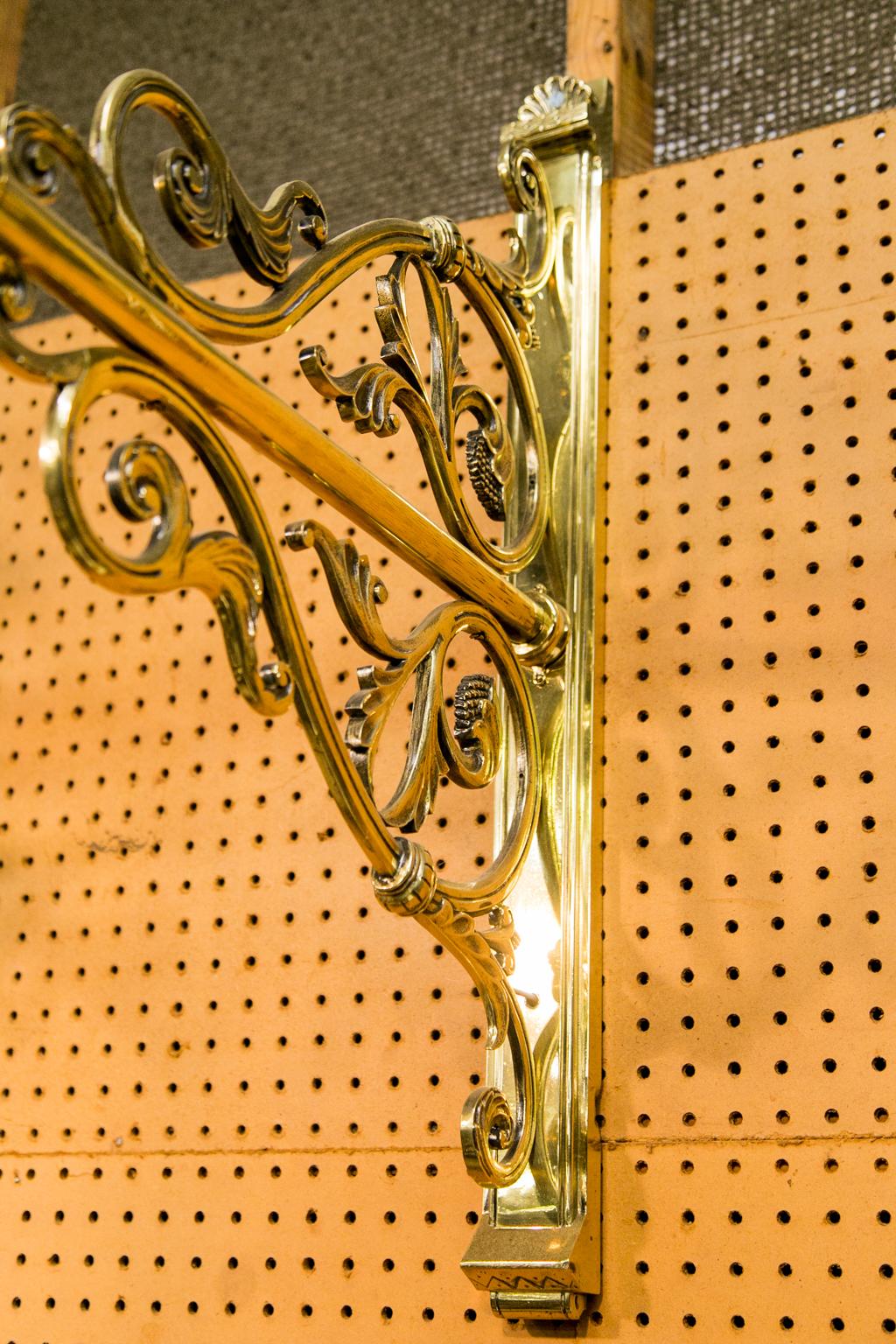 Pair of Large Brass Wall Sconces In Good Condition In Wilson, NC
