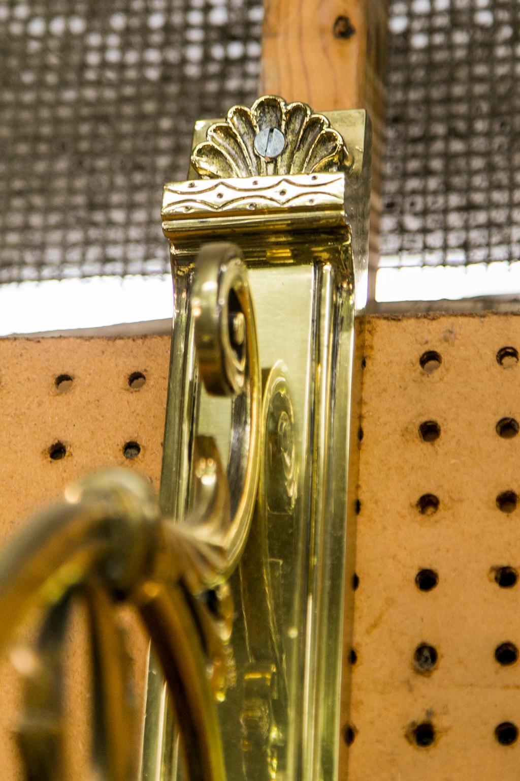Late 19th Century Pair of Large Brass Wall Sconces