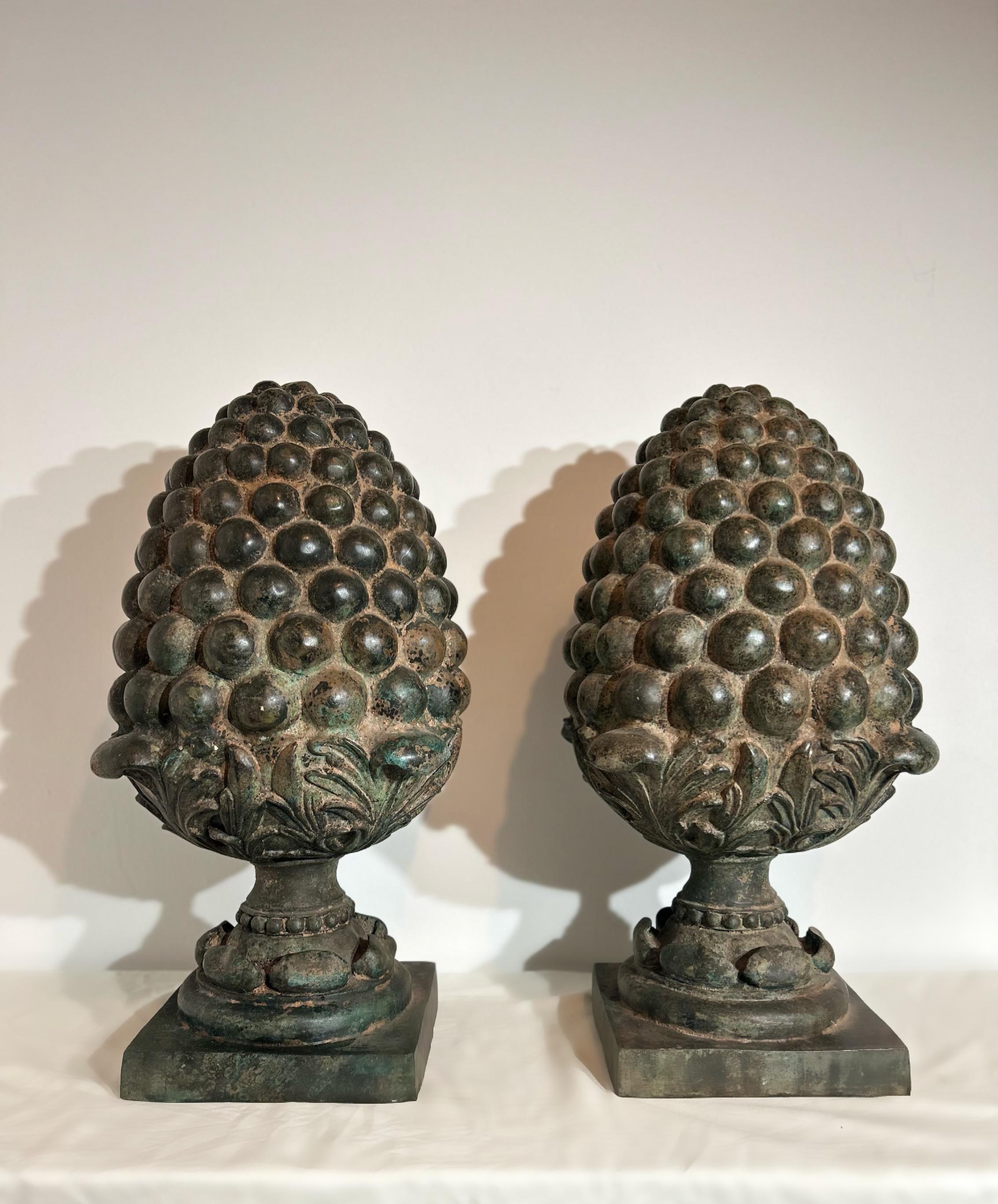 Pair of Large Bronze 20th Century Pineapples  In Excellent Condition In Southall, GB