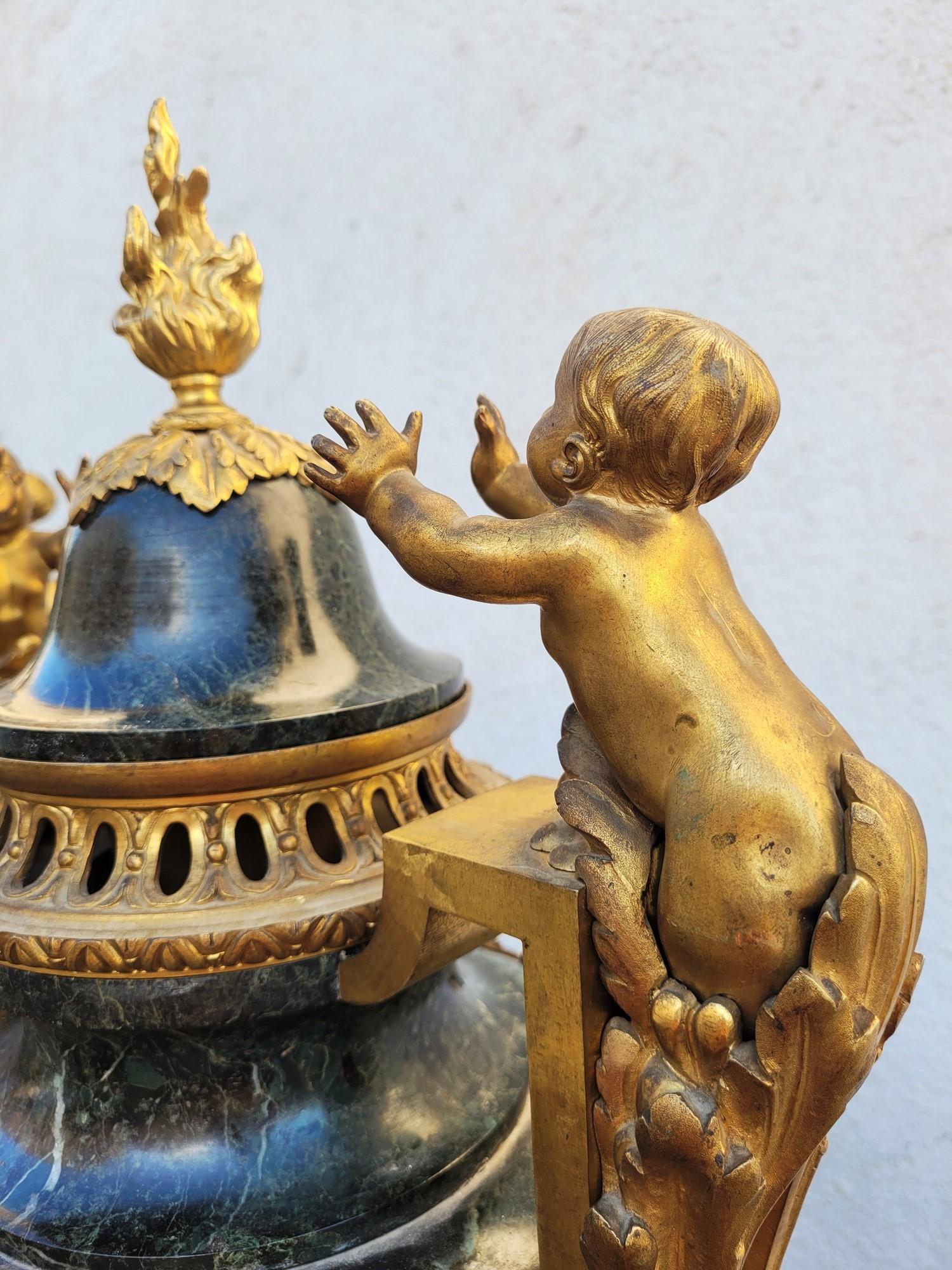 Coppia di grandi cassette in bronzo e marmo, Napoleone III, XIX secolo in vendita 11