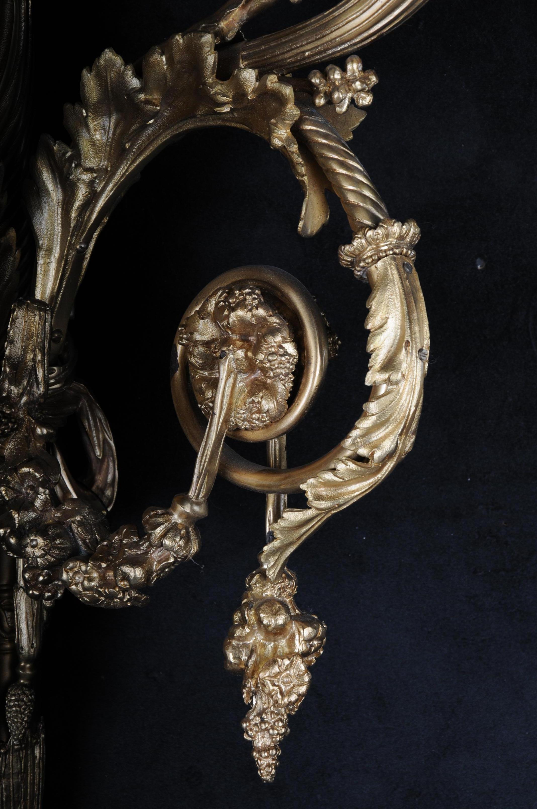Pair of Large Bronze Appliques or Sconces After Henry Desson, 20th Century For Sale 7