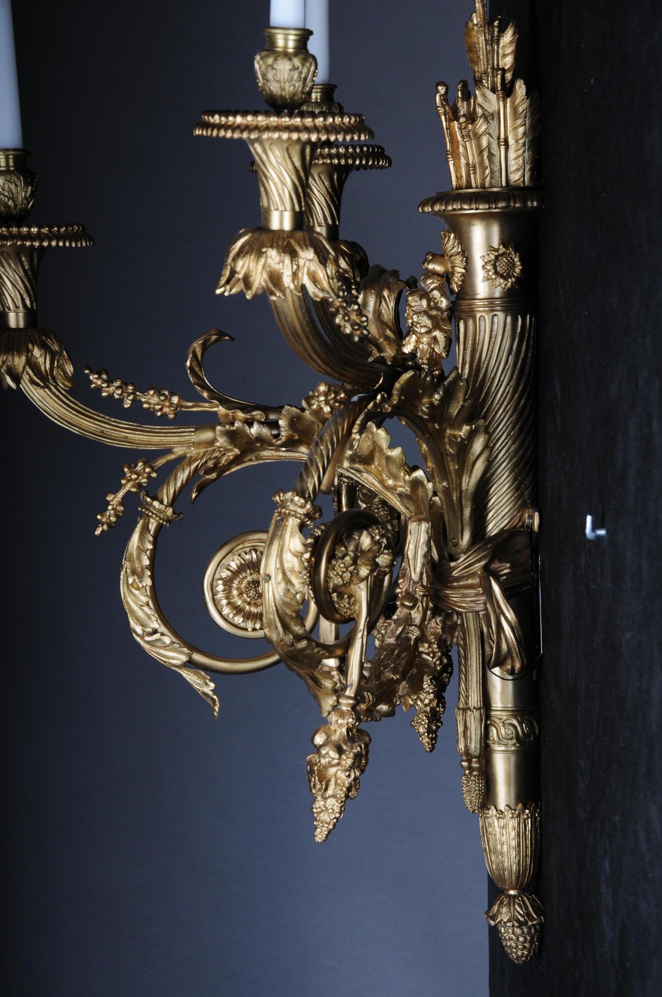 Pair of Large Bronze Appliques or Sconces After Henry Desson, 20th Century For Sale 14