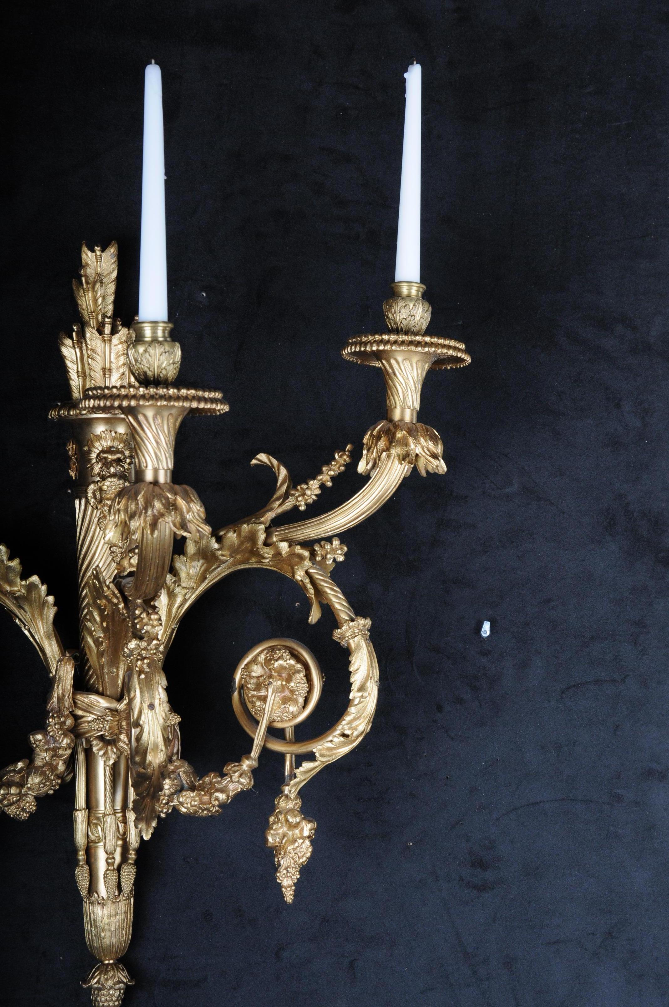 Pair of Large Bronze Appliques or Sconces After Henry Desson, 20th Century For Sale 1