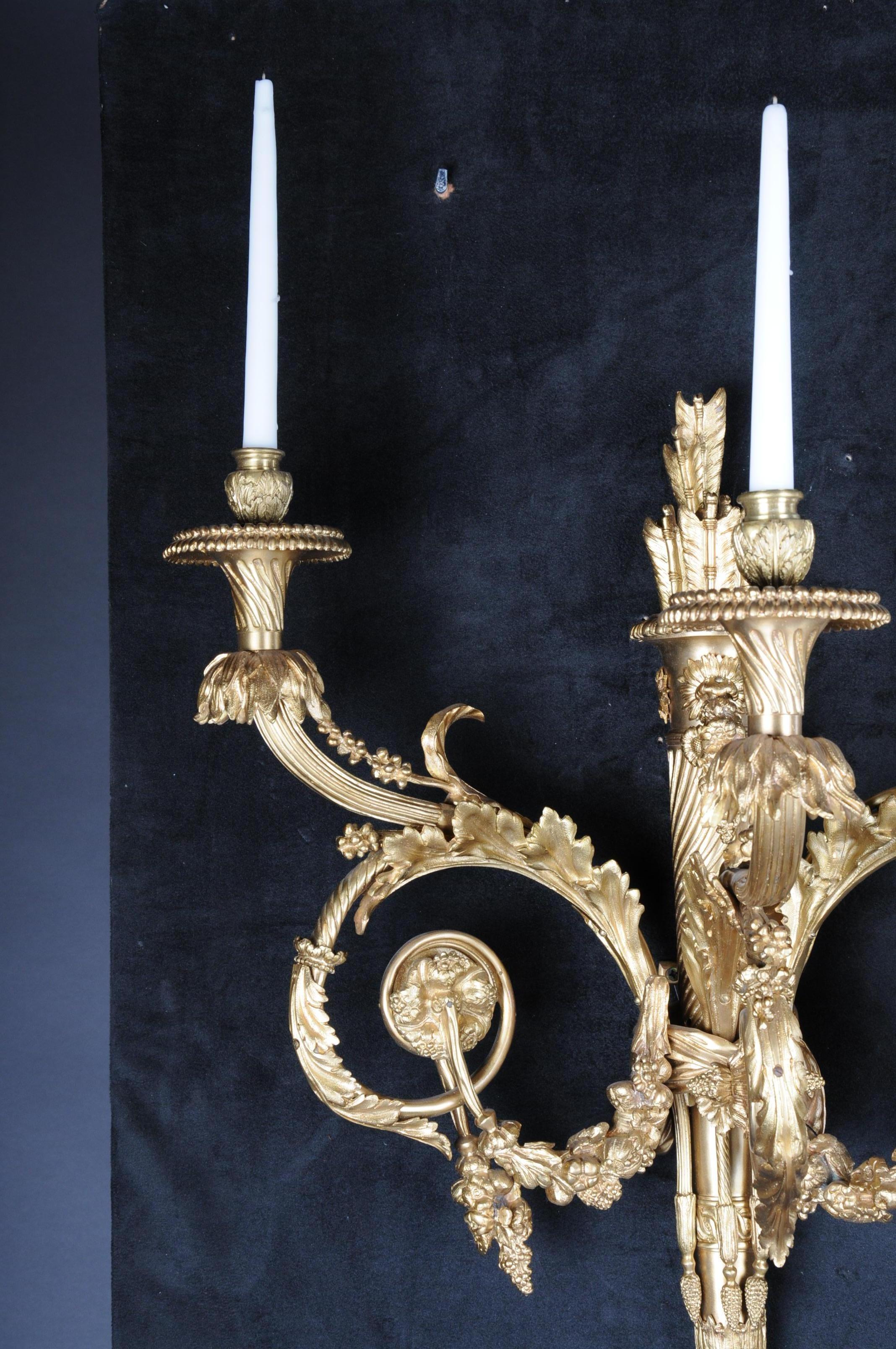 Pair of Large Bronze Appliques or Sconces After Henry Desson, 20th Century For Sale 2