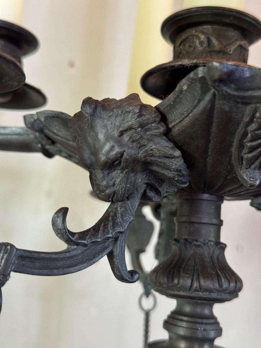 Pair of large bronze candelabra in the antique style, circa 1880 For Sale 5