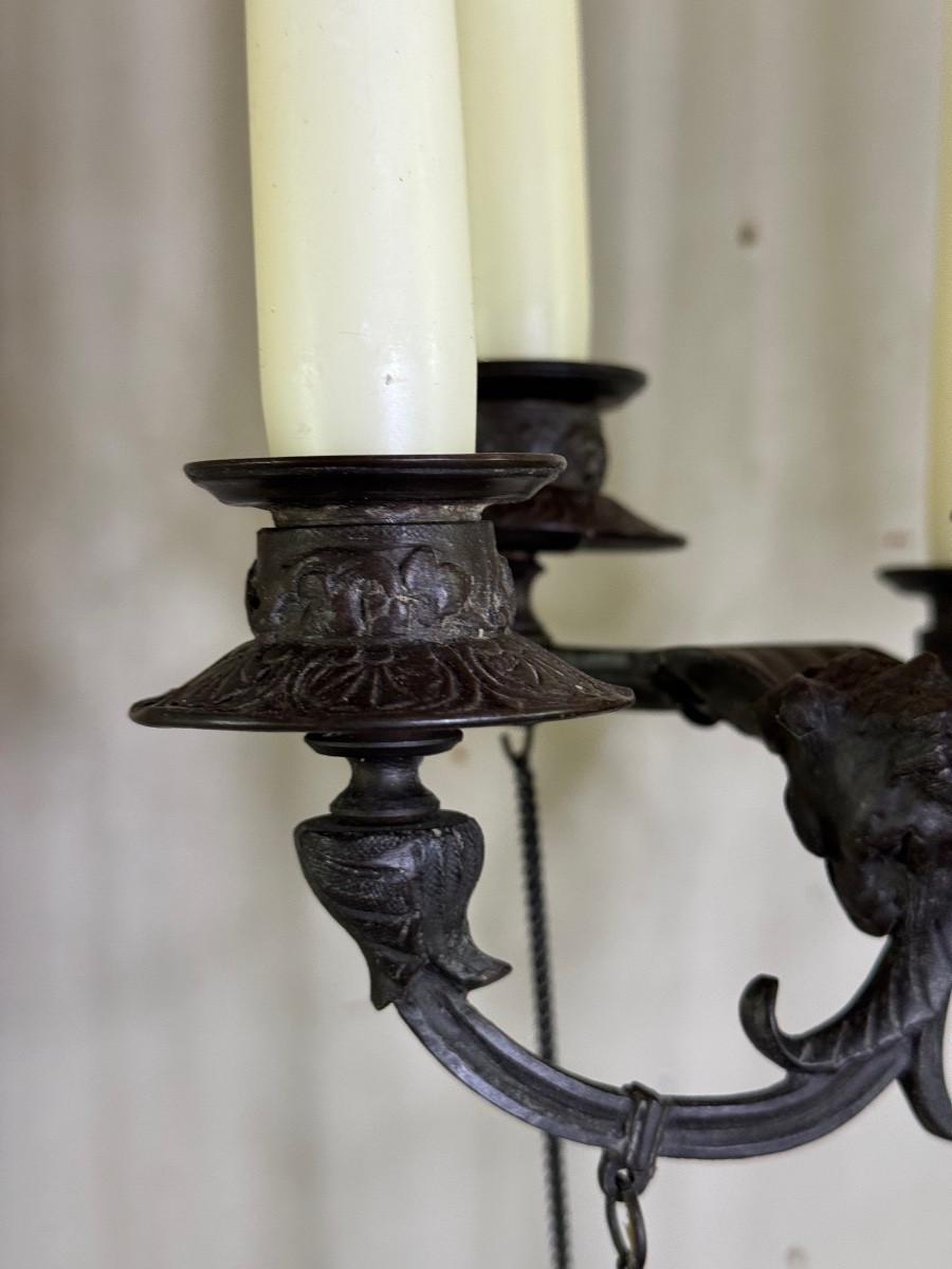 French Pair of large bronze candelabra in the antique style, circa 1880 For Sale