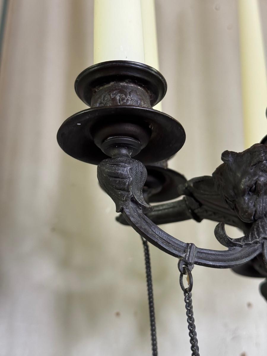 Pair of large bronze candelabra in the antique style, circa 1880 For Sale 1