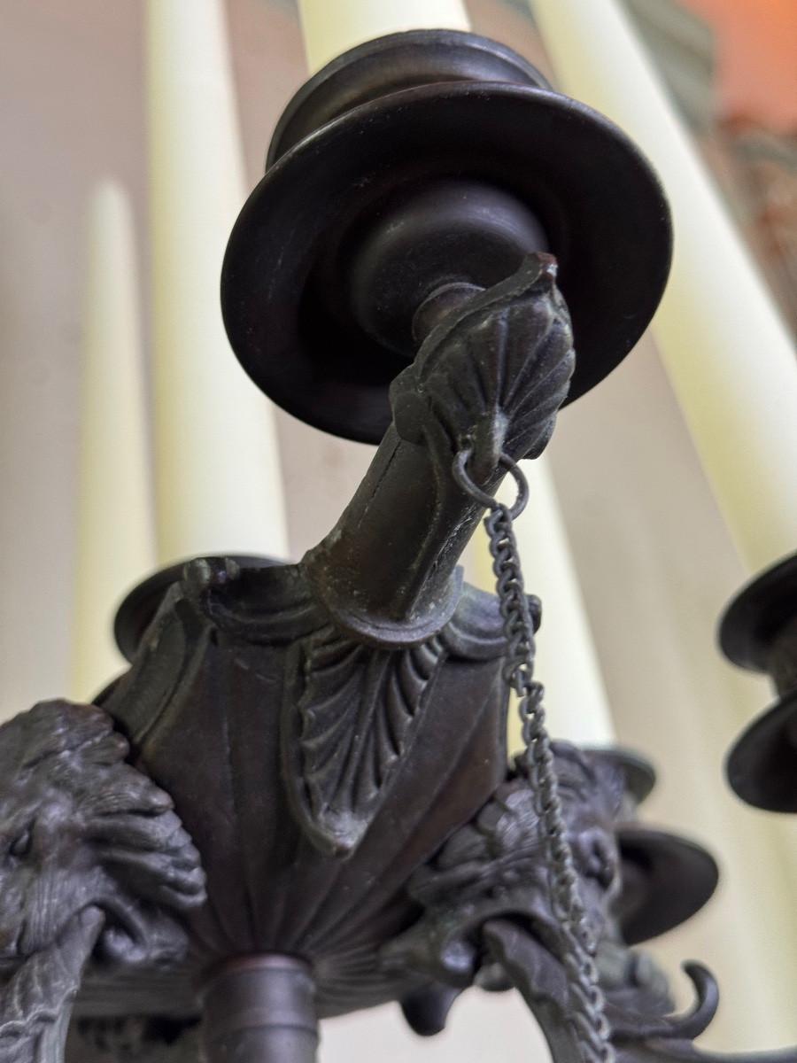 Pair of large bronze candelabra in the antique style, circa 1880 For Sale 2