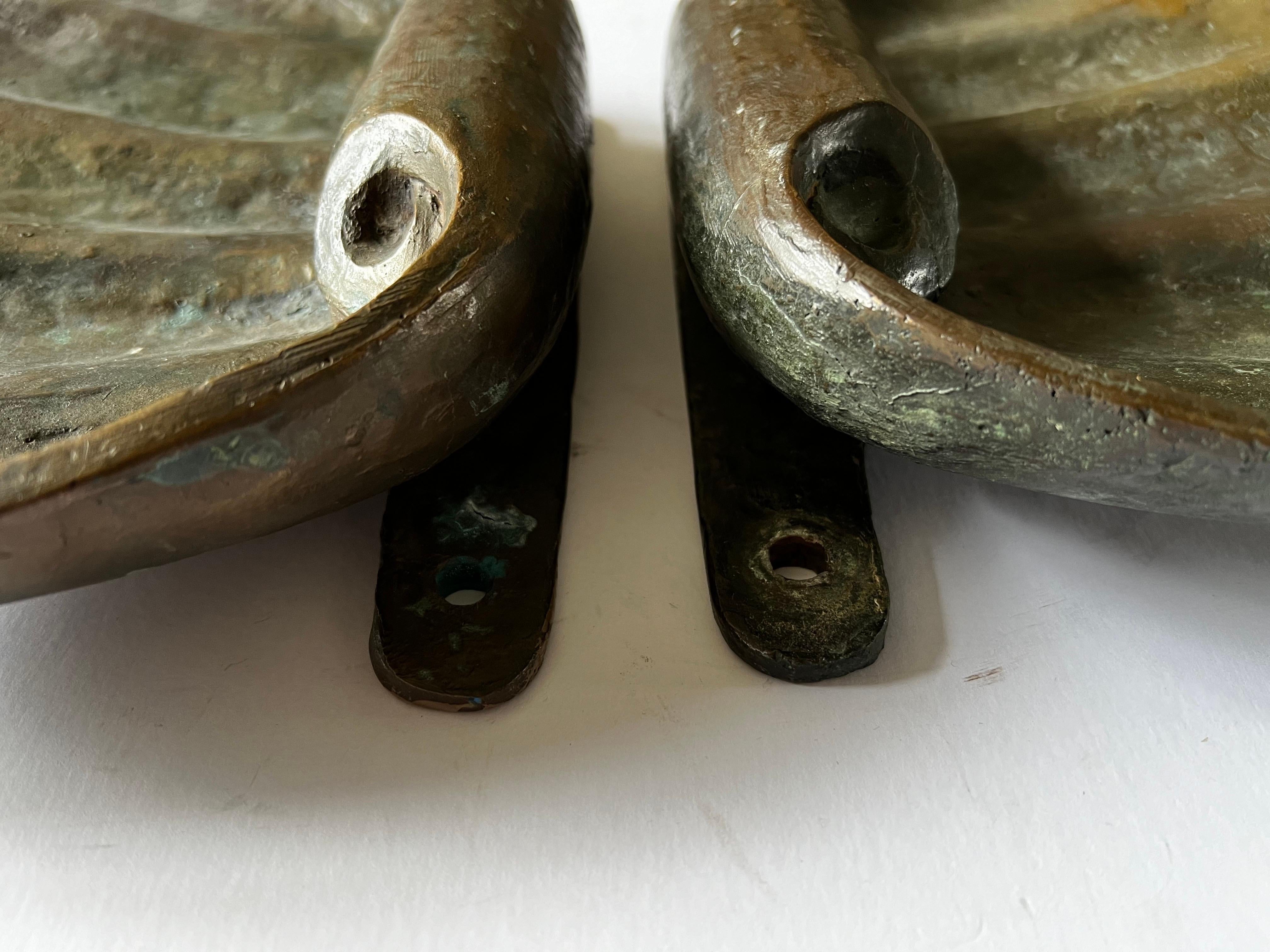 Pair of Large Bronze Door Handles in the Shape of Shells 4