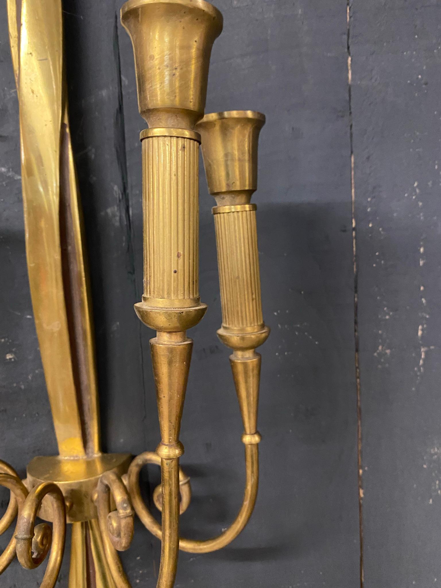 Pair of Large Bronze Sconces Attributed to Riccardo Scarpa, circa 1960 For Sale 3