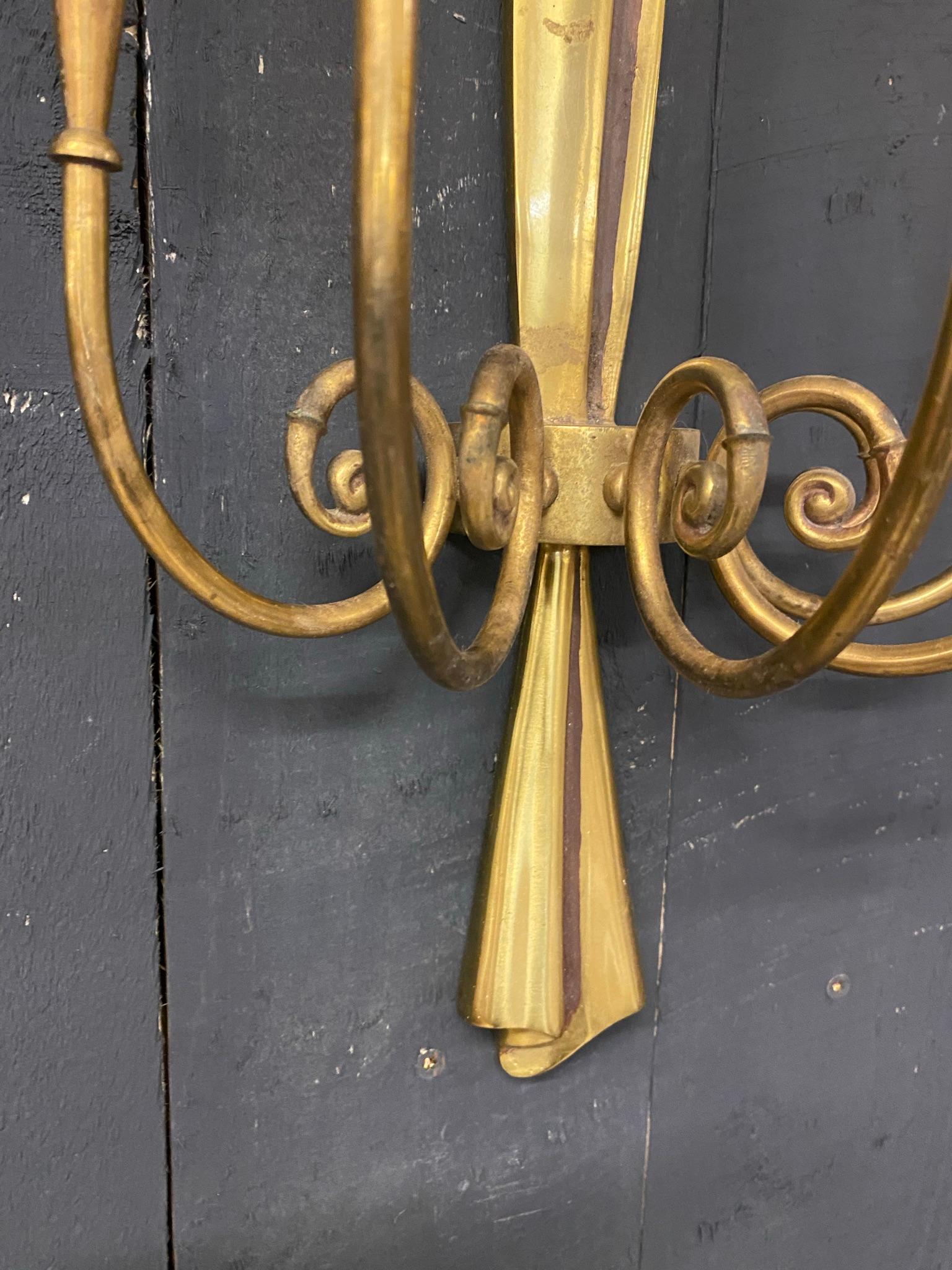 Pair of Large Bronze Sconces Attributed to Riccardo Scarpa, circa 1960 For Sale 2
