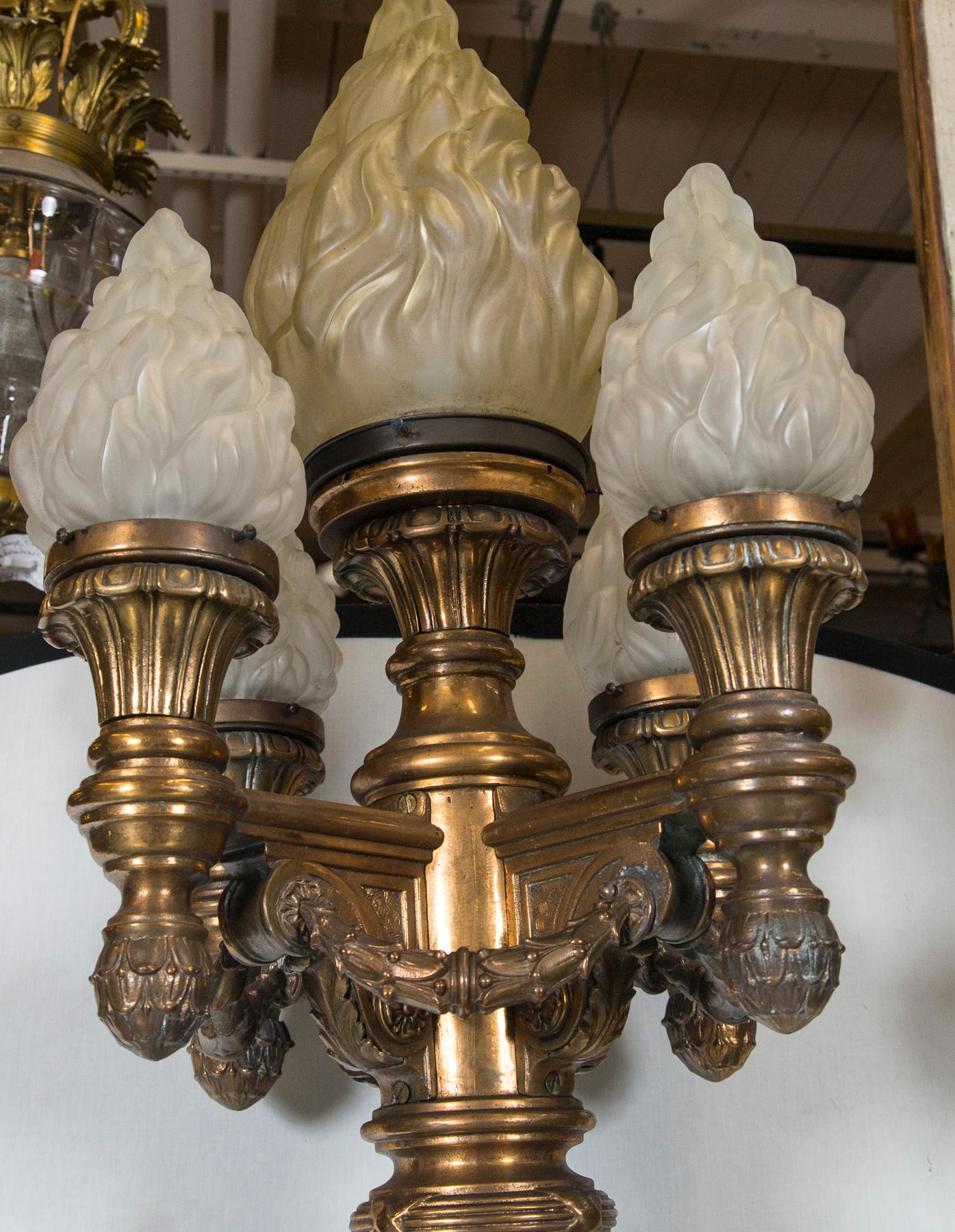 Pair of Large Bronze Torchieres In Good Condition In Stamford, CT