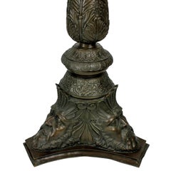 Pair Of Large Bronze Venetian Torchere Pedestals