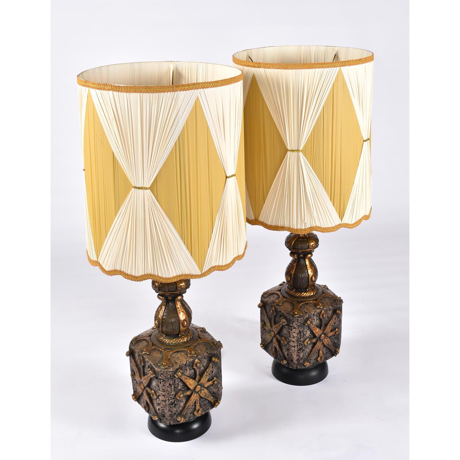 large gold lamps