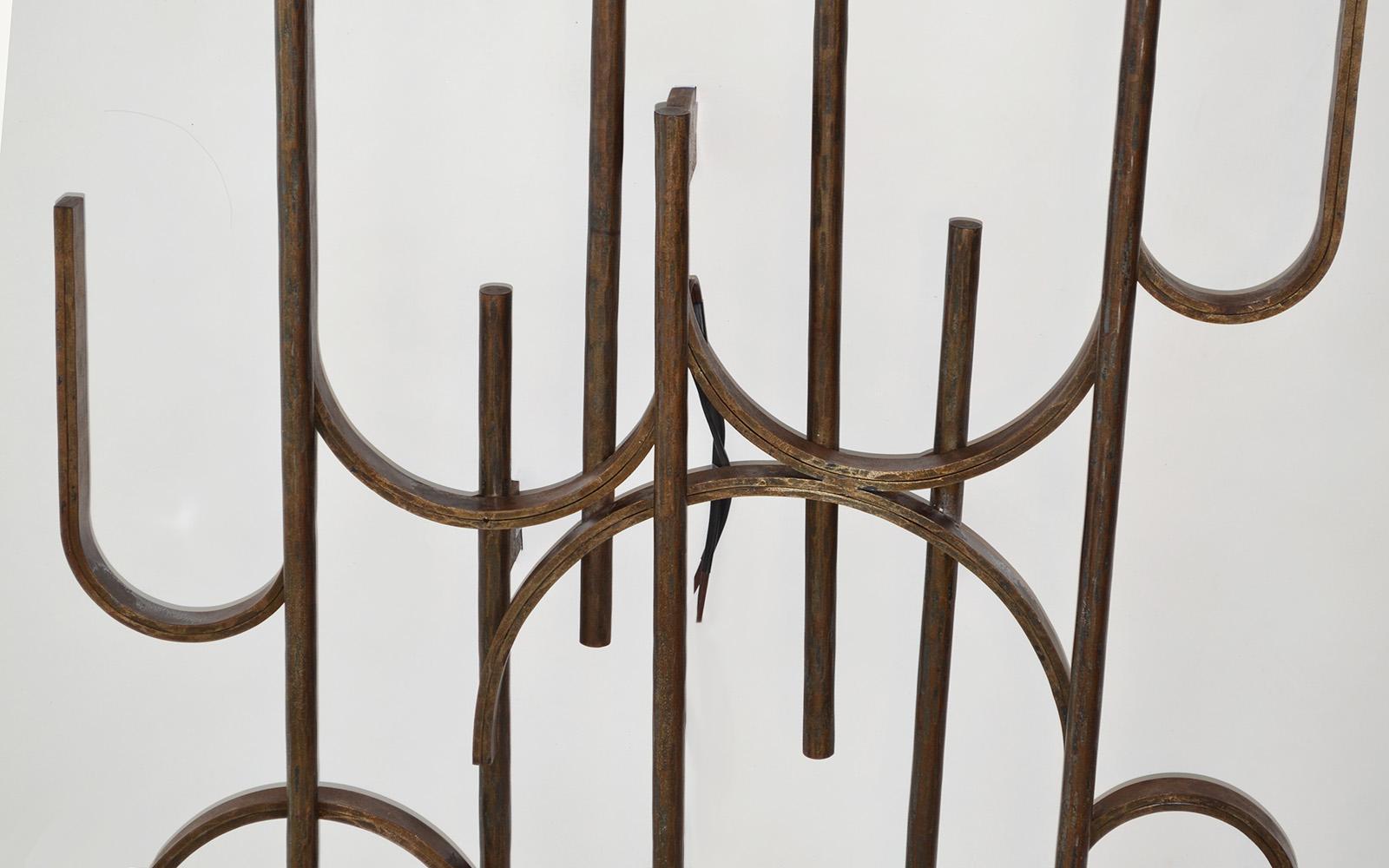 20th Century Pair of Wrought Iron Wall Sconces From a Miami Resort, Brutalist Deco MIMO For Sale