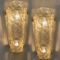 Pair of Large Bubble Murano Glass Sconces or Wall Sconces, 1960s