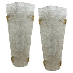 Pair of Large Bubble Murano Glass Sconces or Wall Sconces, 1960s