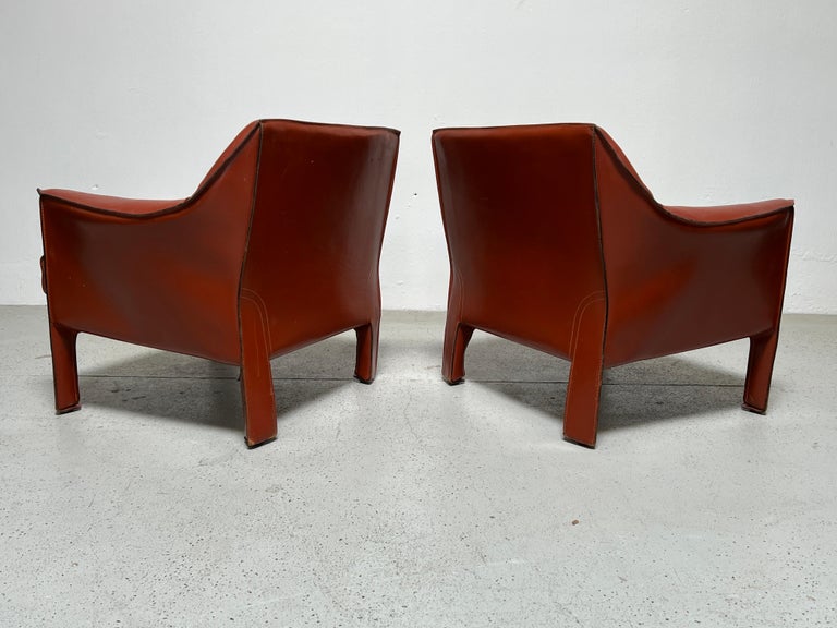 Pair of Large Cab Lounge Chairs by Mario Bellini For Sale 7