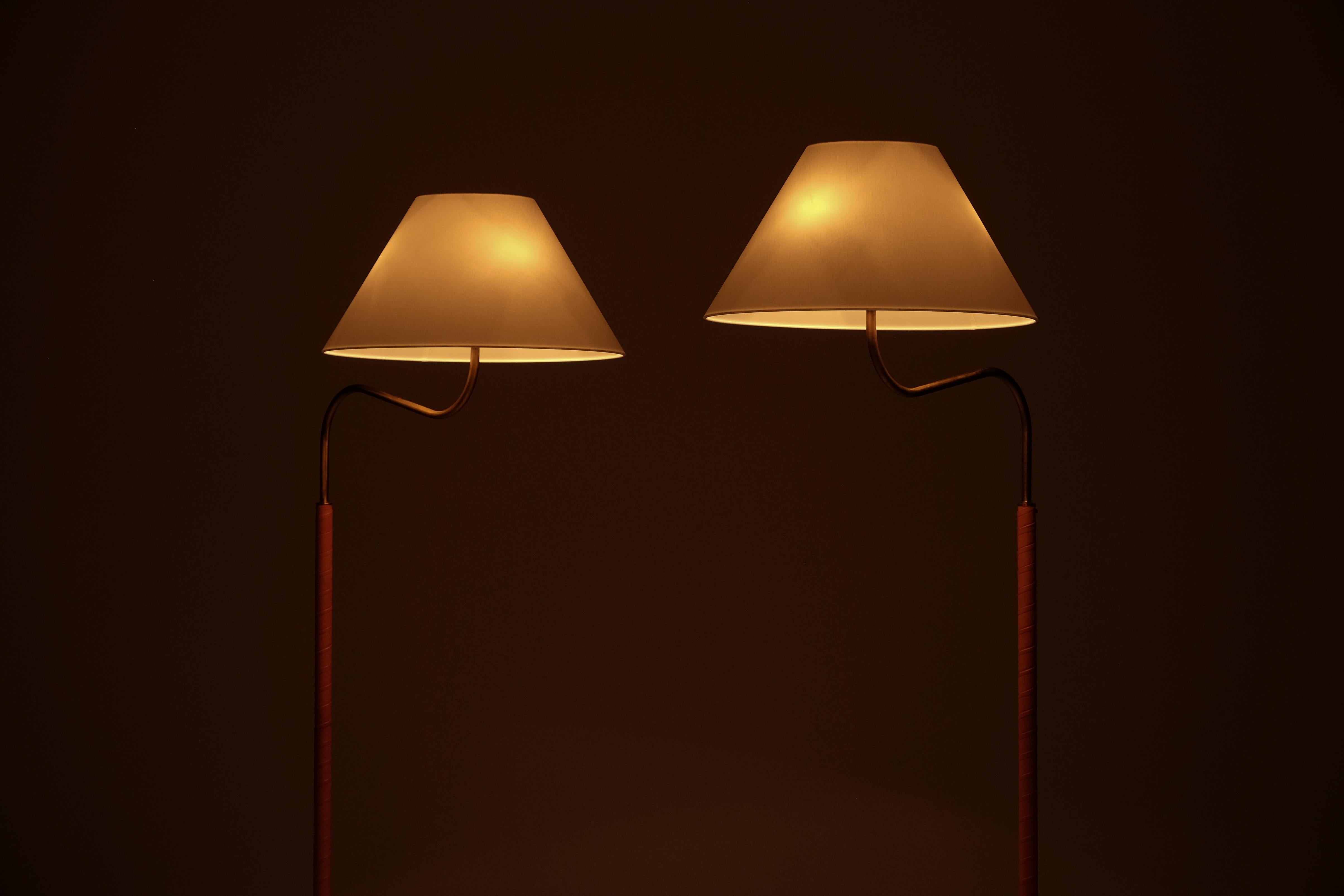 Pair of 'Large Camel' Floor Lamps by Josef Frank, Sweden, 1960s 4