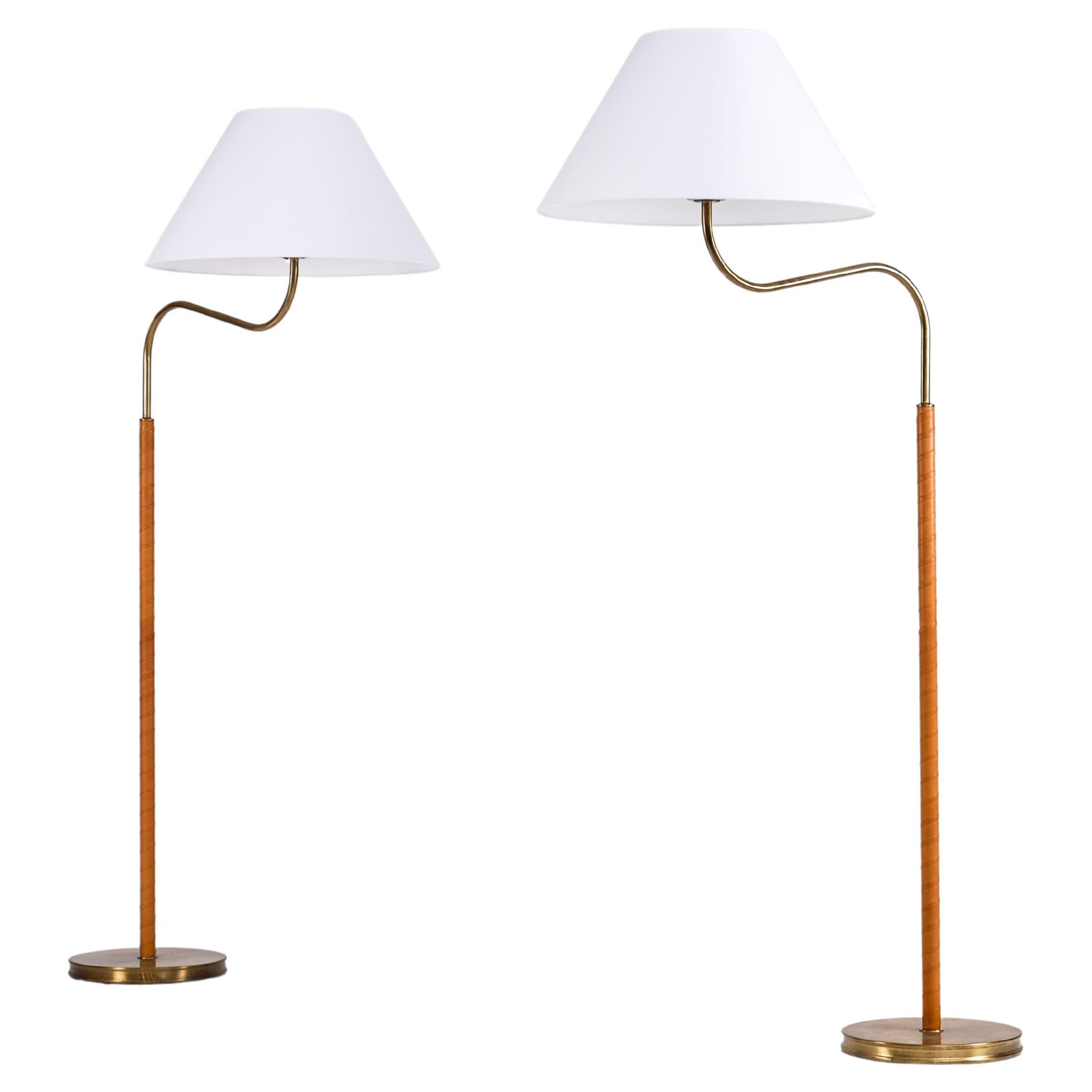 Pair of 'Large Camel' Floor Lamps by Josef Frank, Sweden, 1960s For Sale