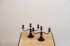Pair of Large Candelabra in Disko Metal by Just Andersen