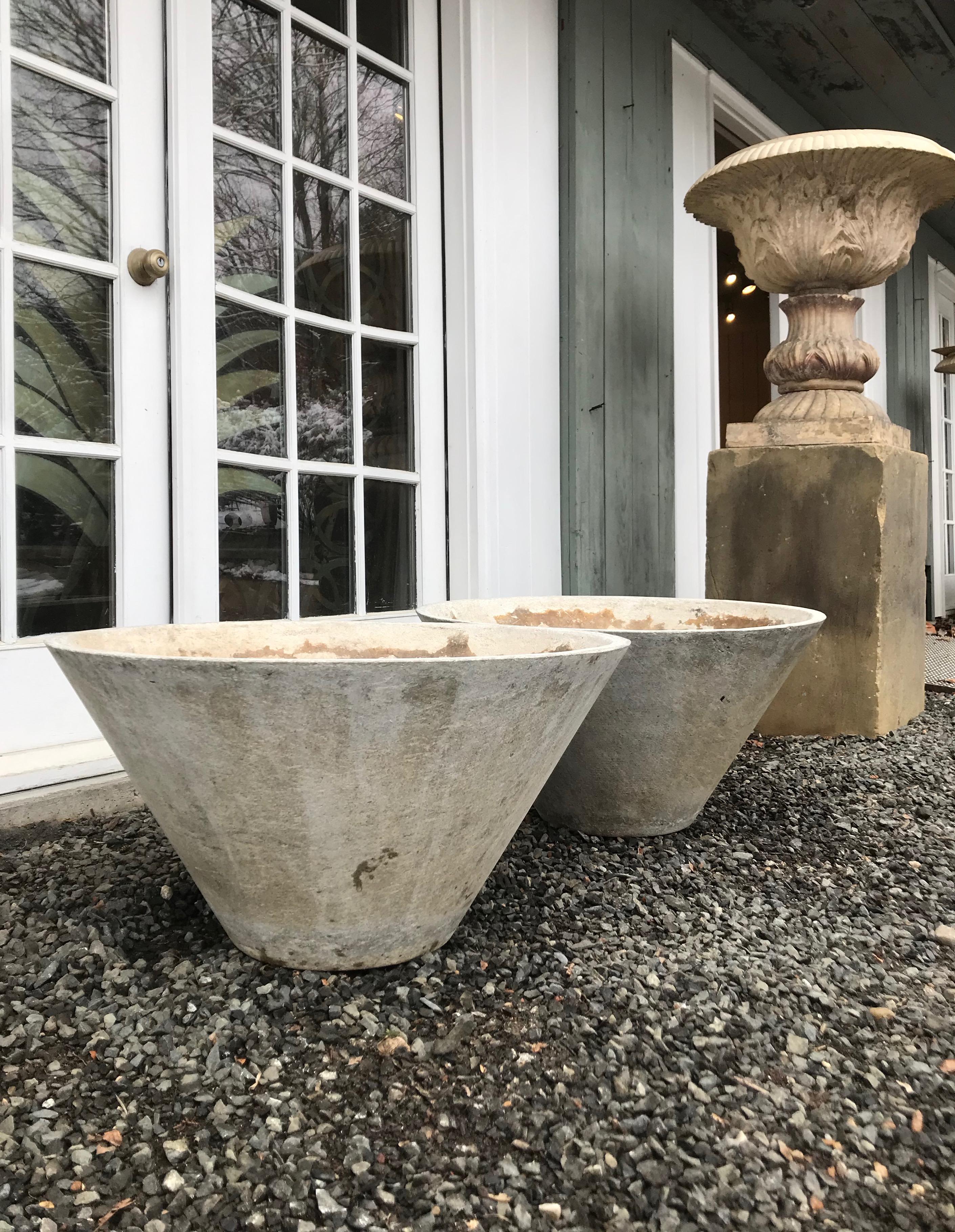 Swiss Pair of Large Canted Planters by Willy Guhl