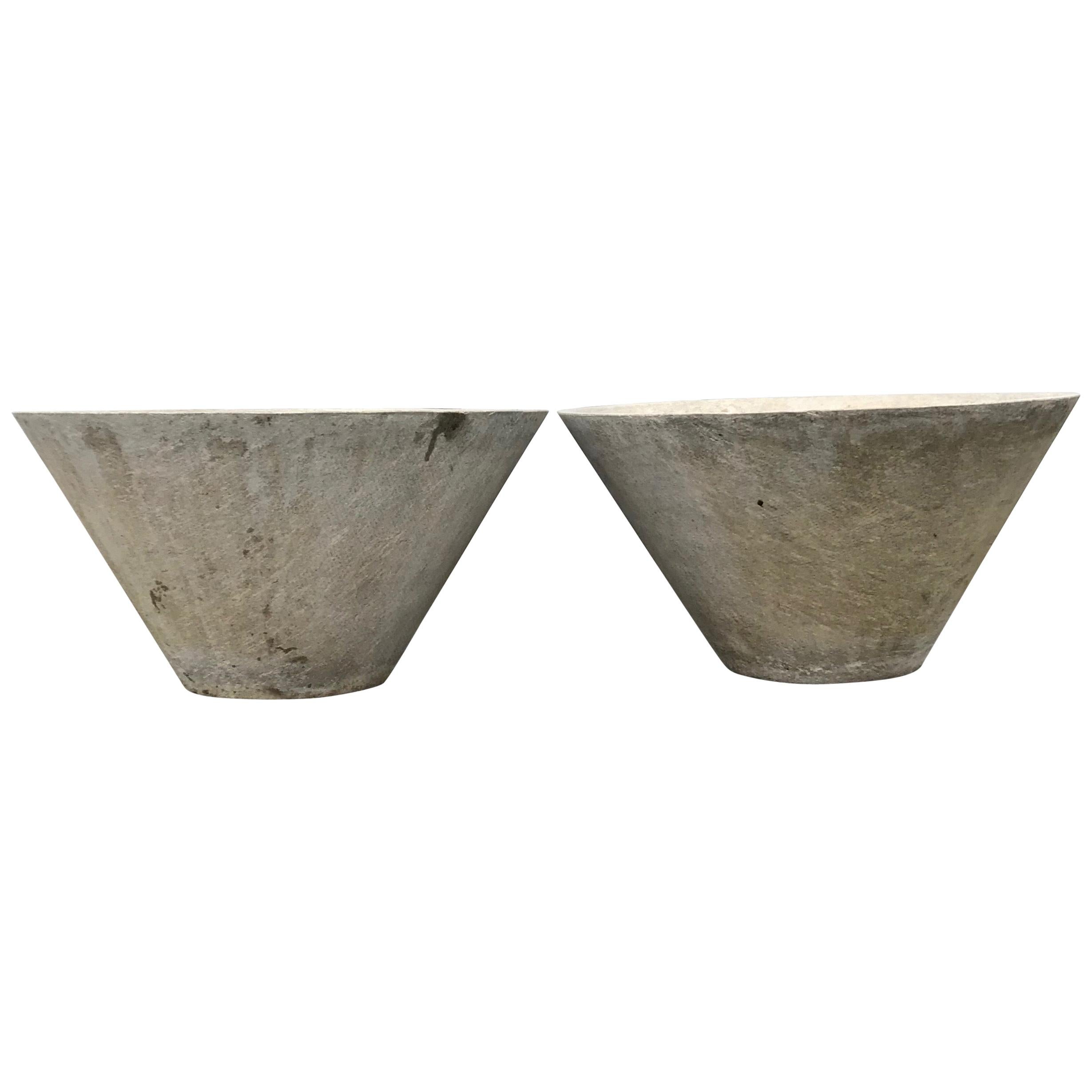 Pair of Large Canted Planters by Willy Guhl