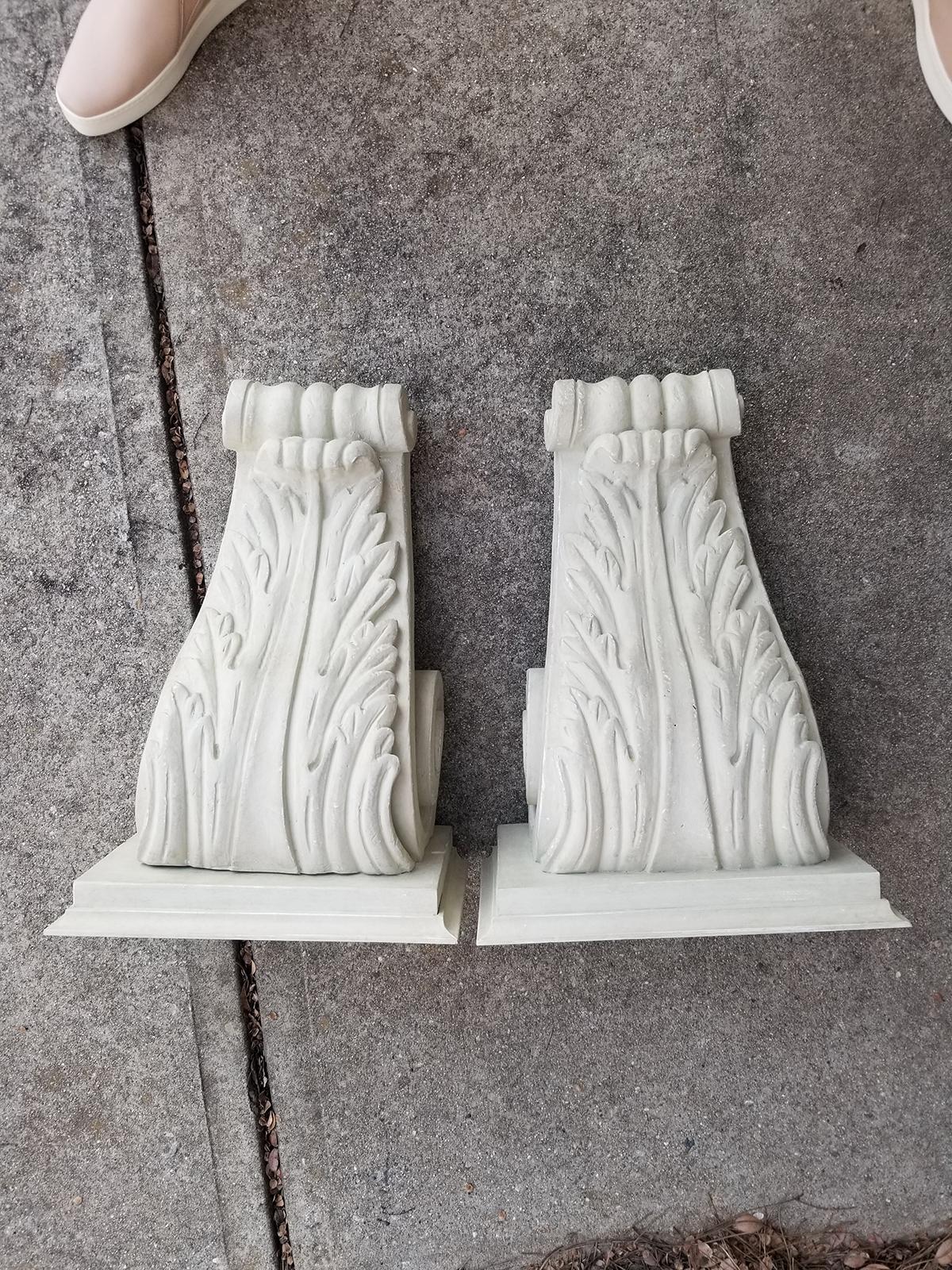Pair of Large Carved 20th Century Wood Brackets 9