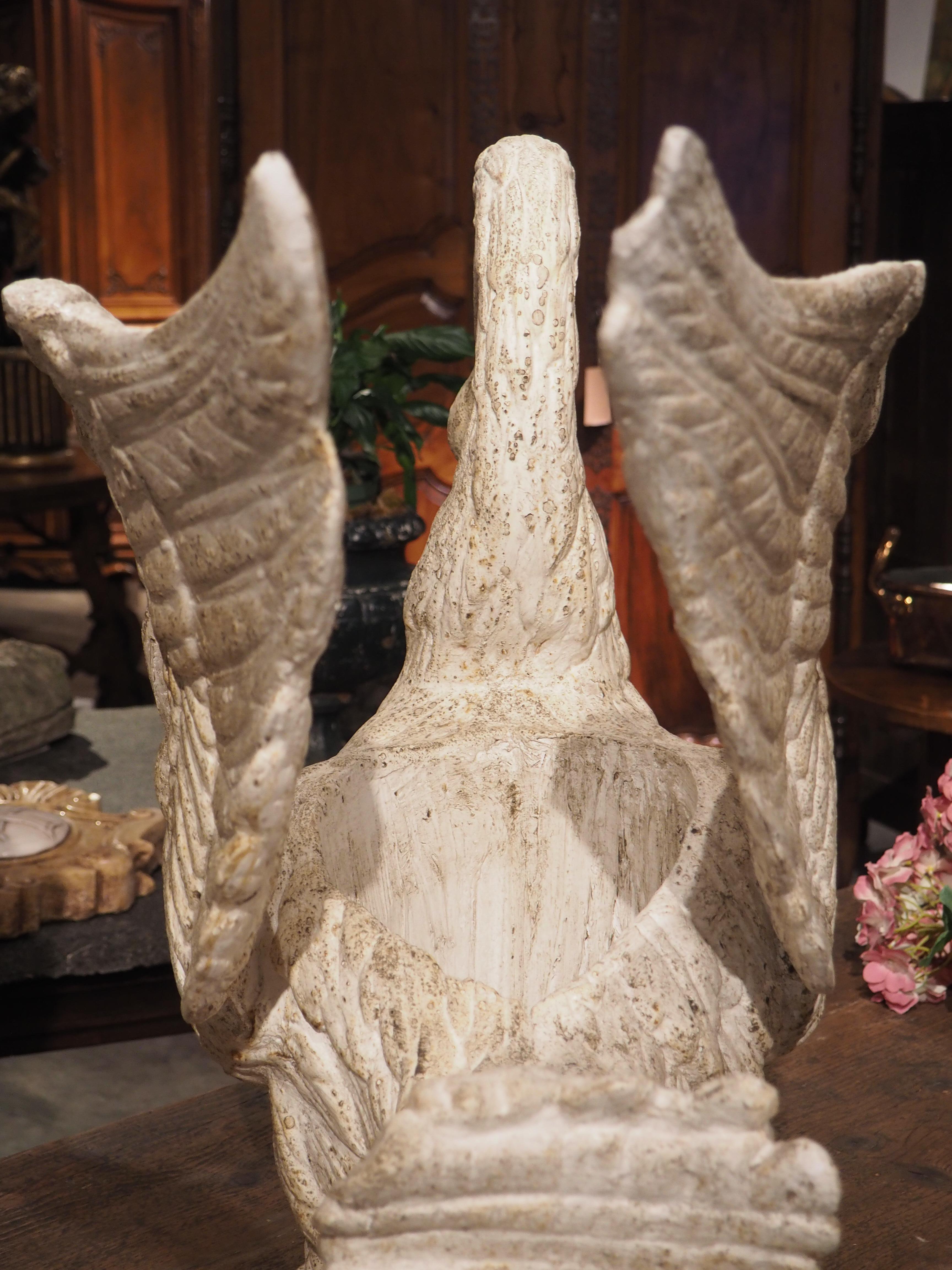 Pair of Large Carved and Painted Wooden Swan Planters from Italy 3