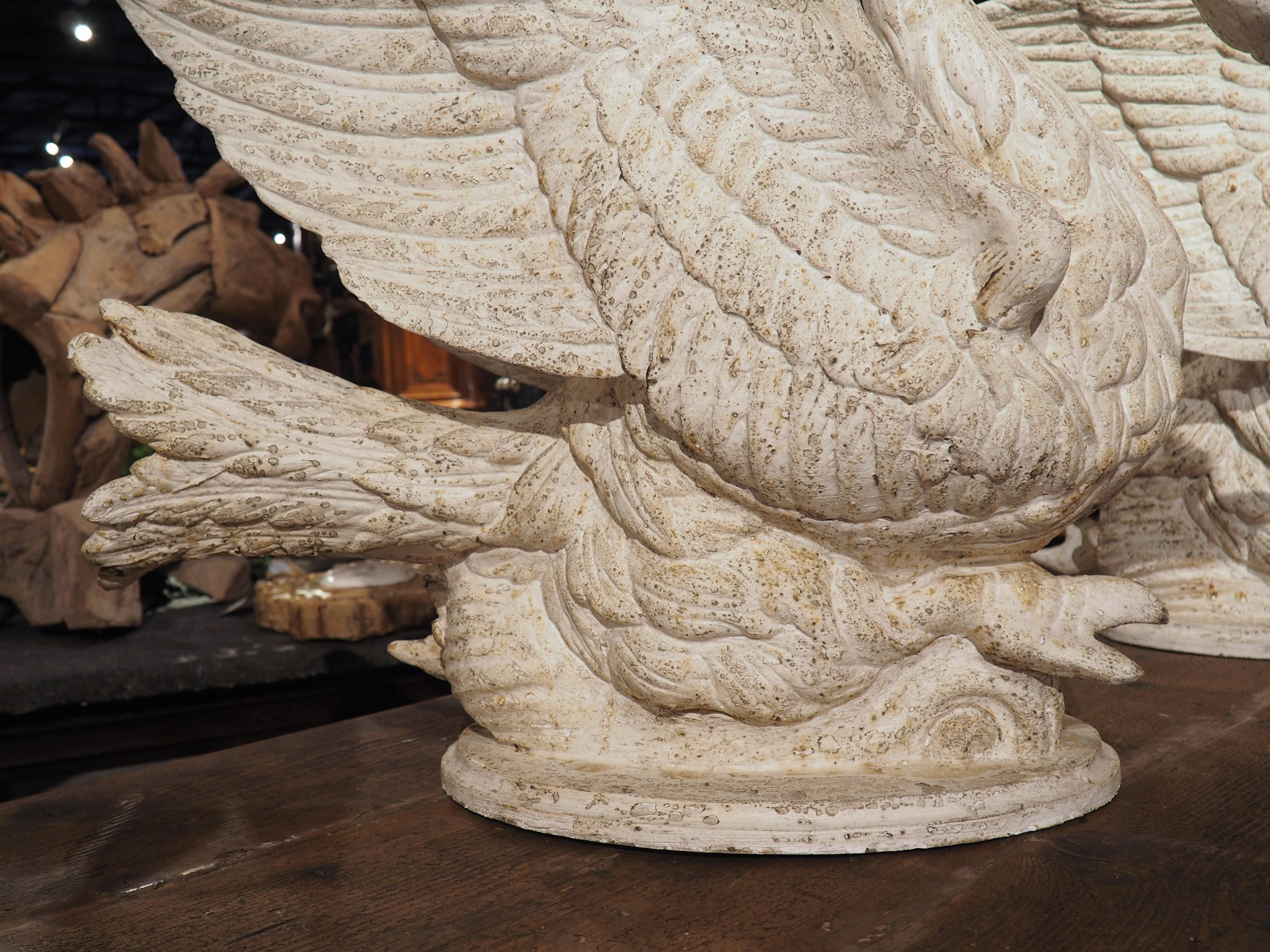 Pair of Large Carved and Painted Wooden Swan Planters from Italy 6