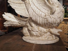 Pair of Large Carved and Painted Wooden Swan Planters from Italy