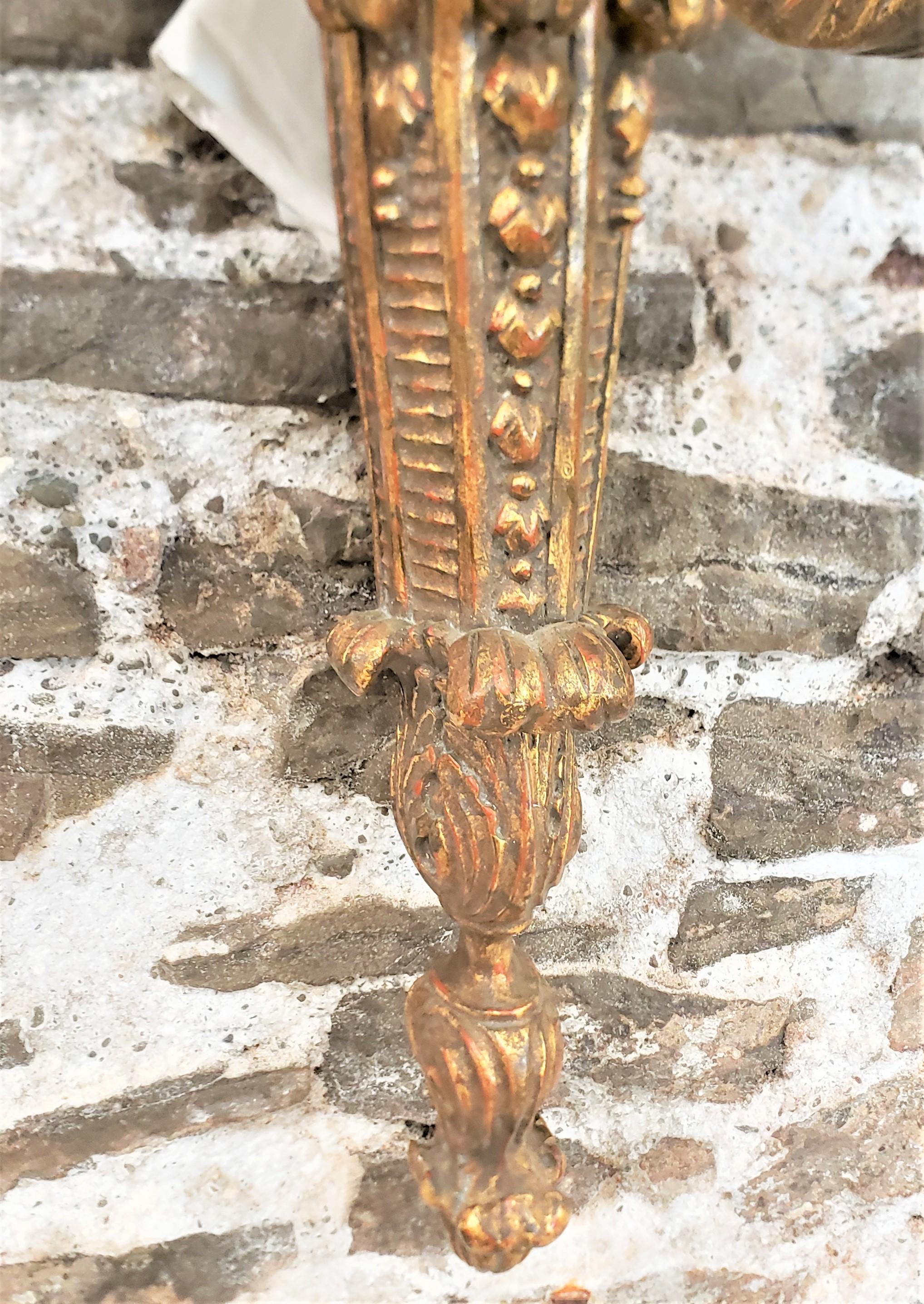 Pair of Large Carved & Gilt Finished Wooden Candle Wall Sconces or Holders 4