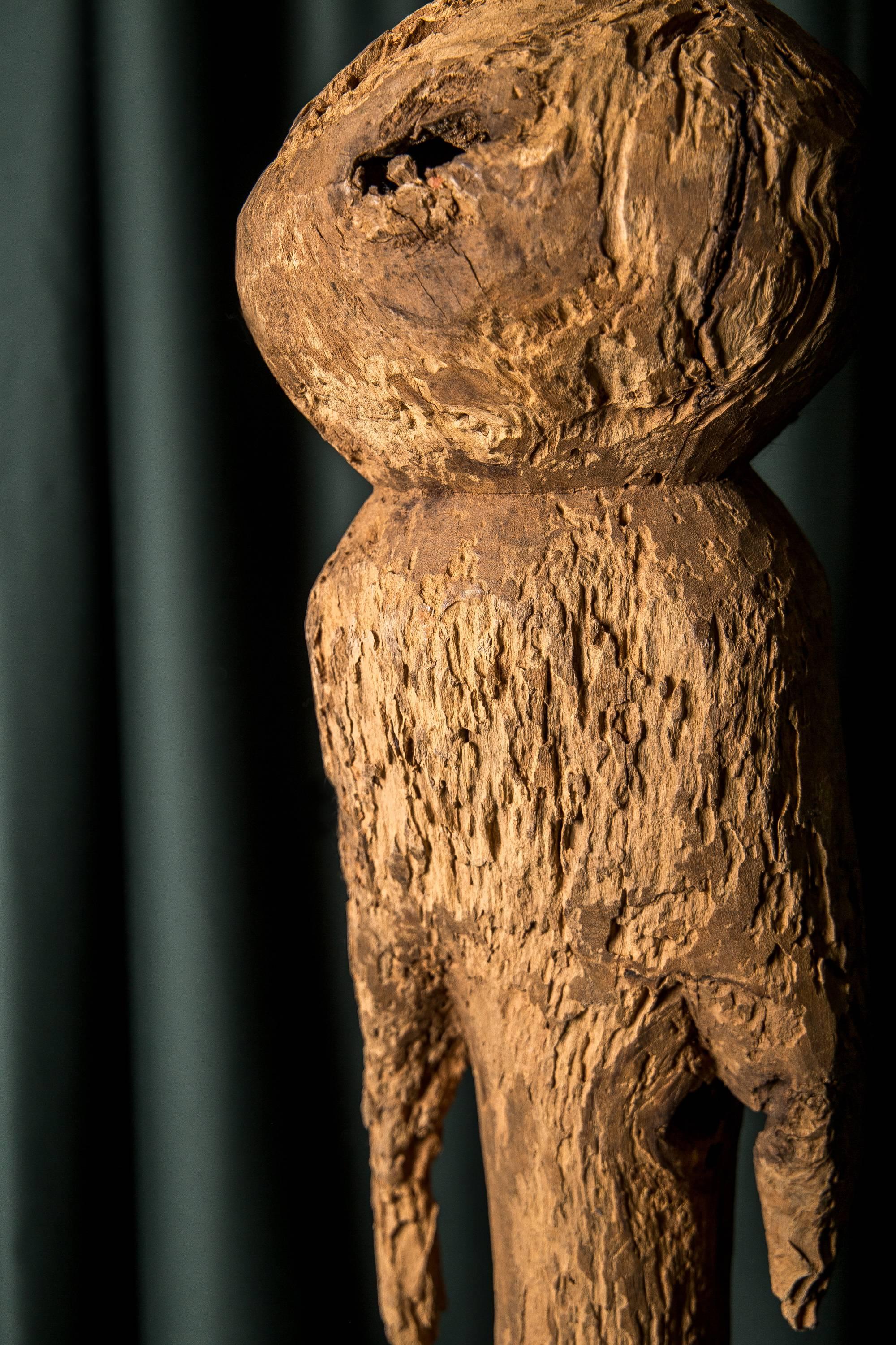 Hand-Carved Pair of Large Carved Moba Tchitchiri Sculptural Figures, Togo, circa 1930 For Sale