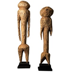 Vintage Pair of Large Carved Moba Tchitchiri Sculptural Figures, Togo, circa 1930