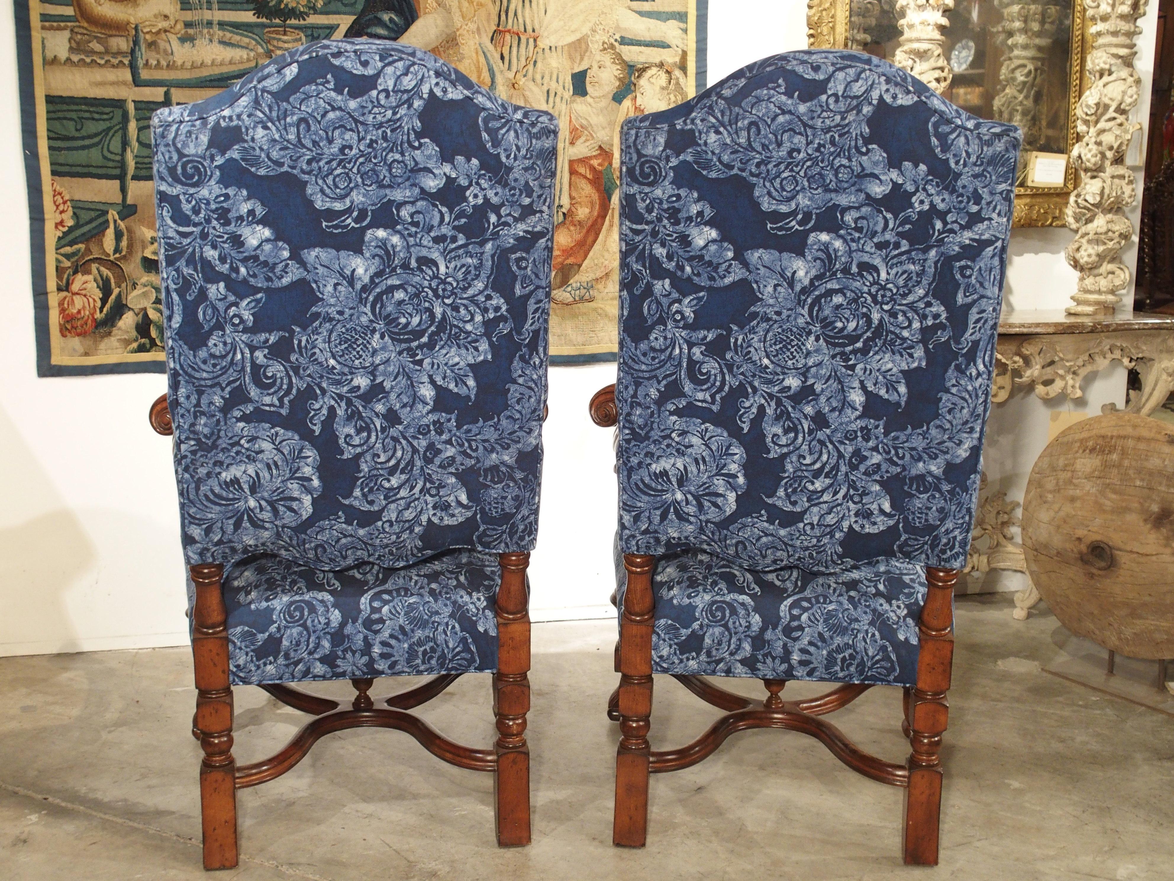 Pair of Large Carved Oak Armchairs from Spain, 20th Century 9