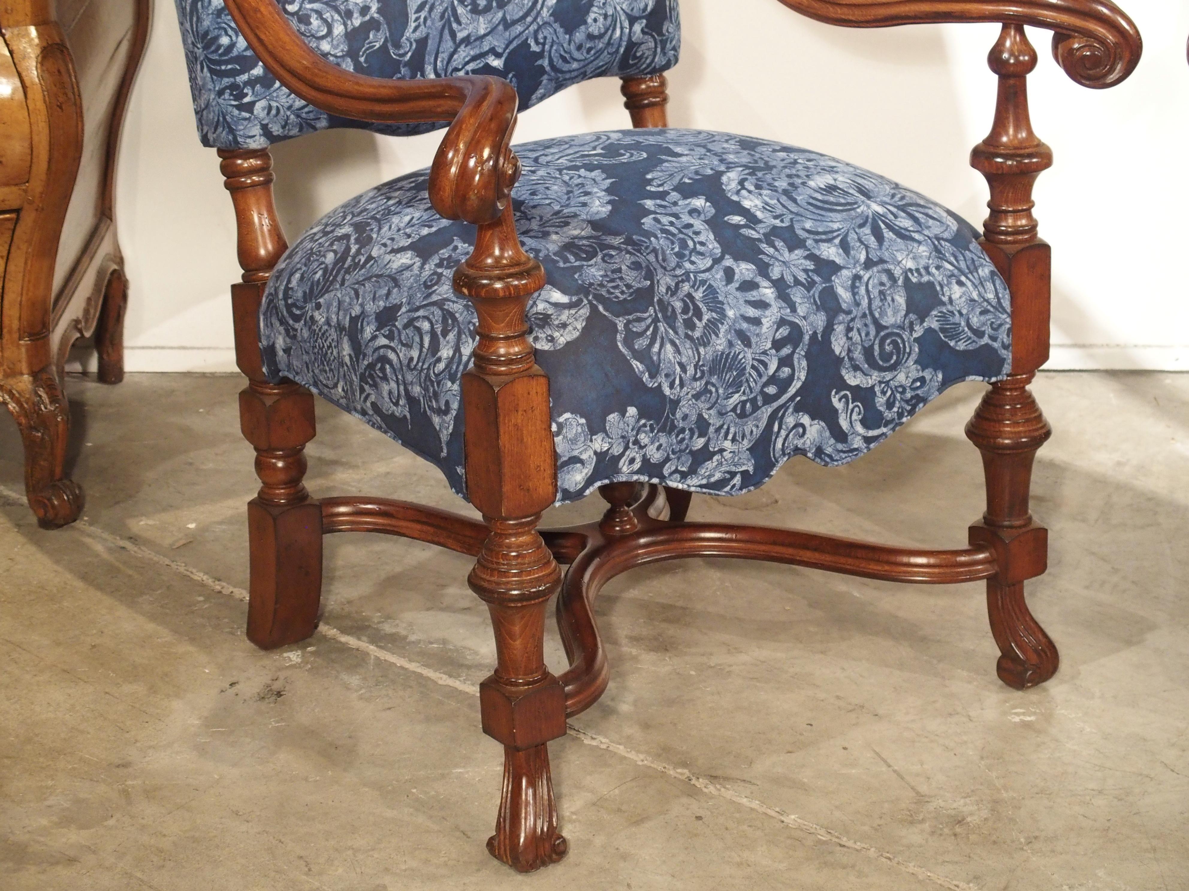 Pair of Large Carved Oak Armchairs from Spain, 20th Century 14