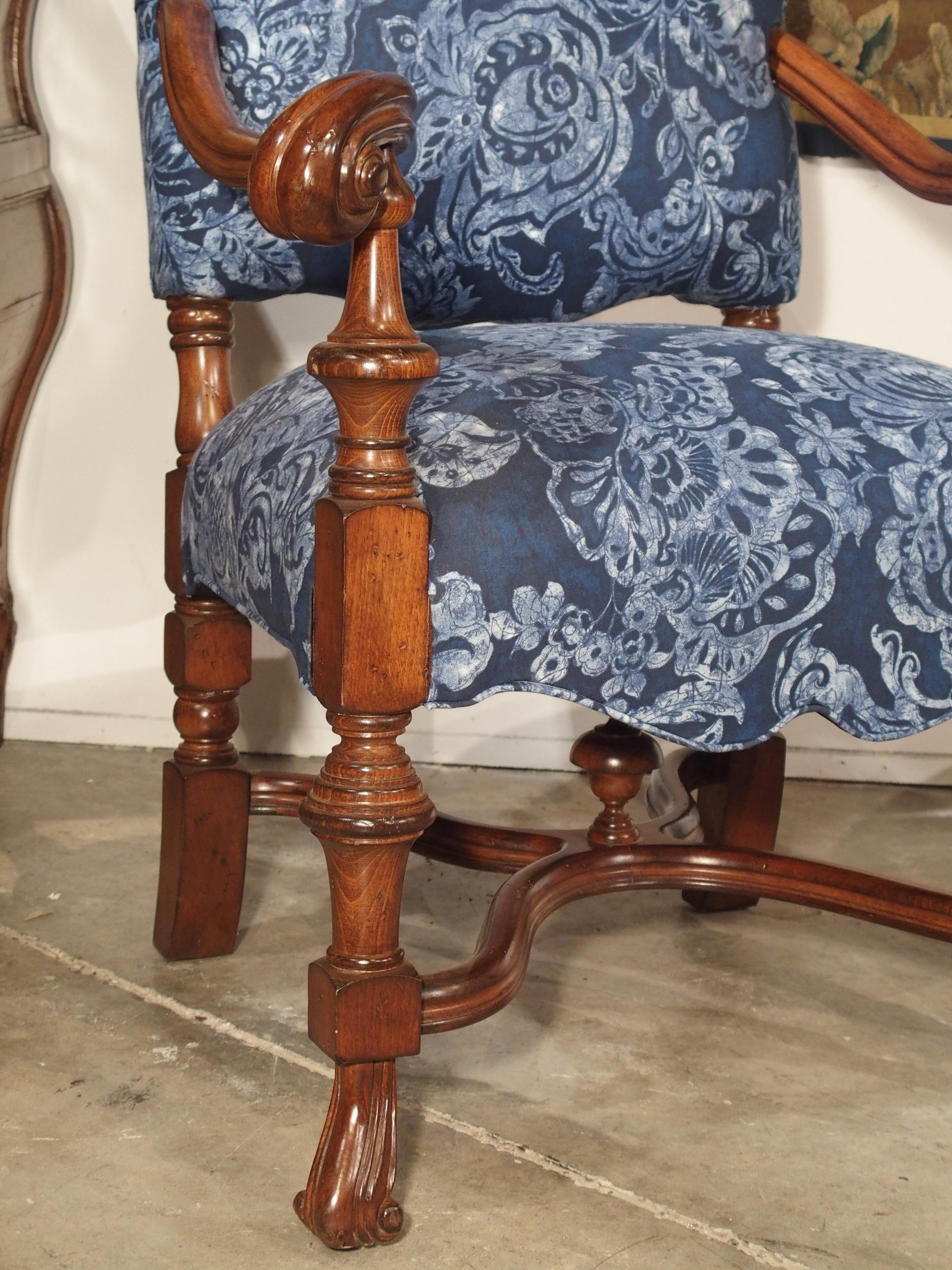 Pair of Large Carved Oak Armchairs from Spain, 20th Century 3