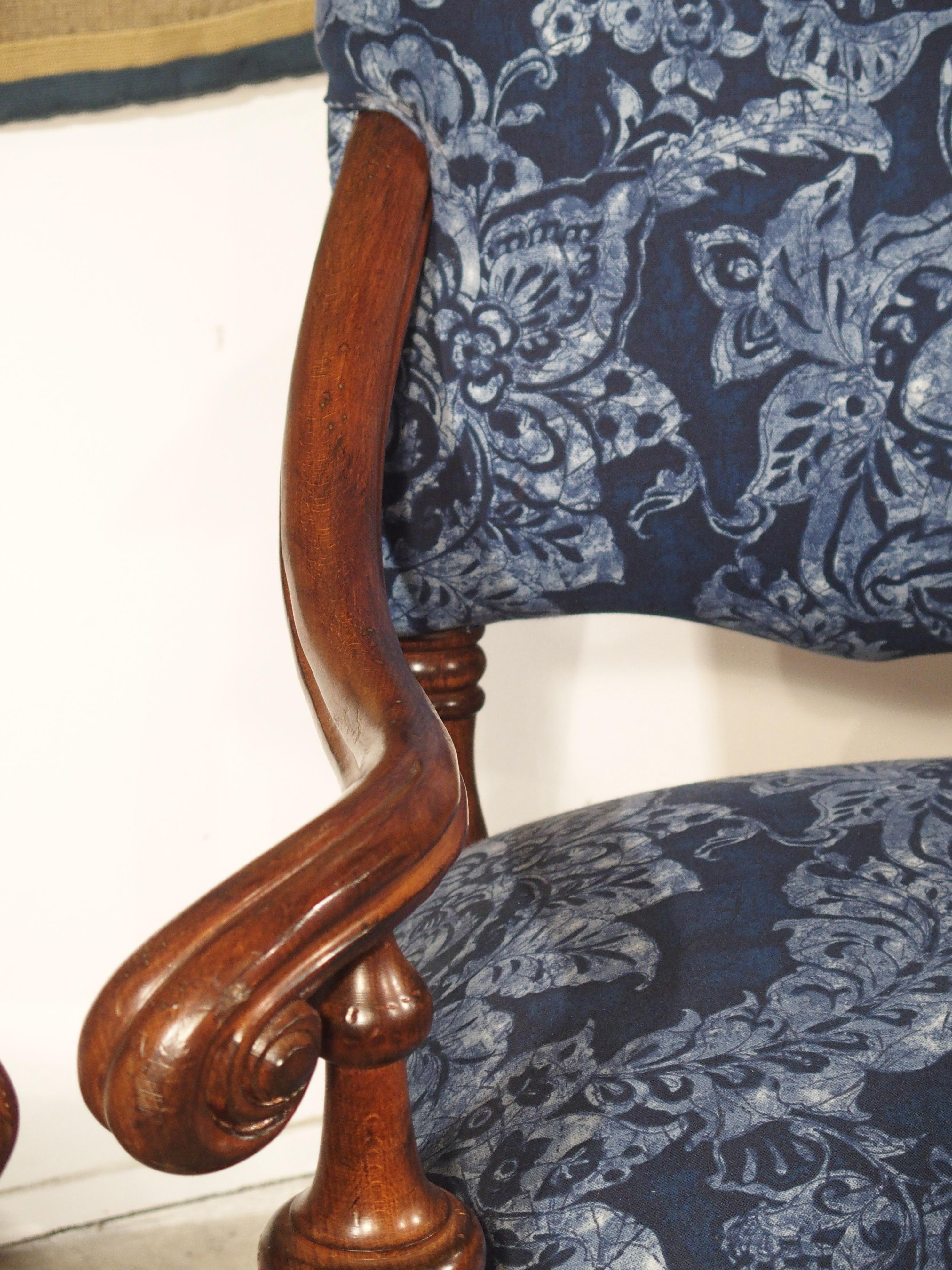 Pair of Large Carved Oak Armchairs from Spain, 20th Century 4