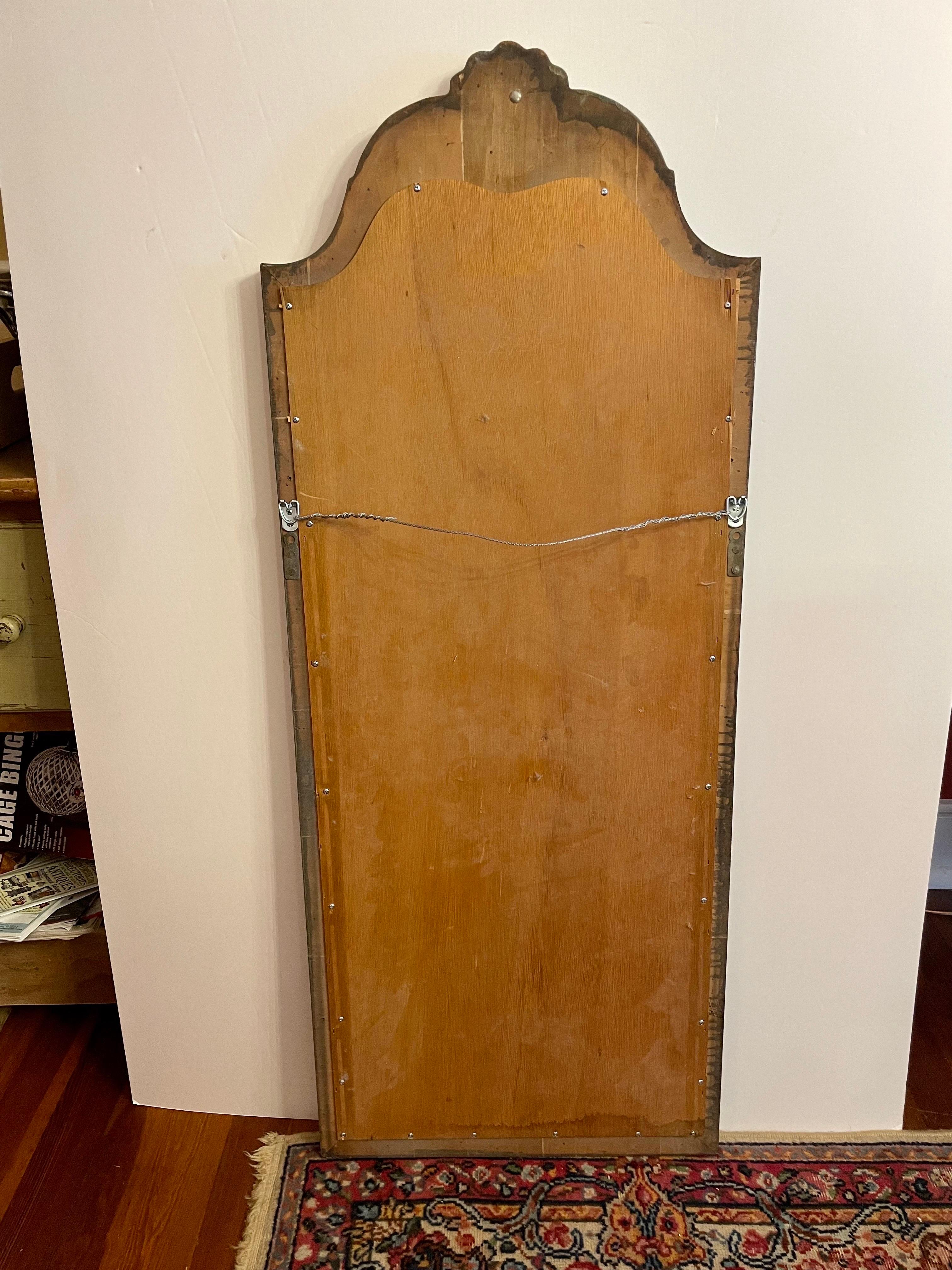 Pair of Large Carved Painted Beveled Mirrors For Sale 1